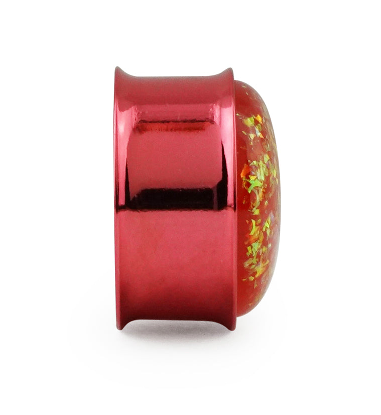 Red Opalite Flash PVD Stainless Steel Plugs