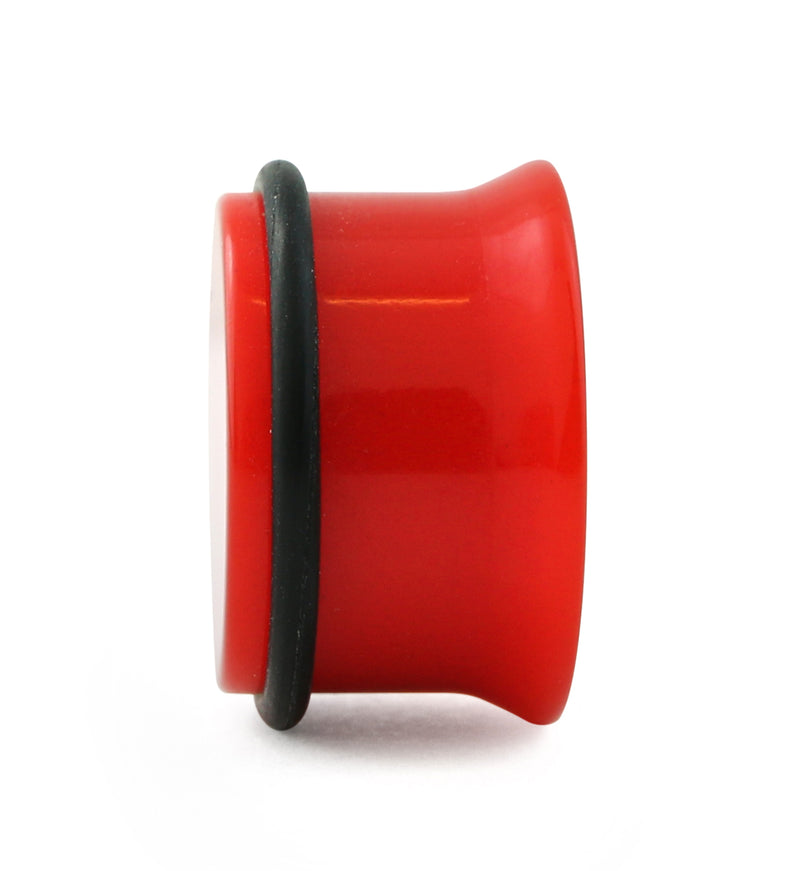 Red Single Flare Acrylic Plugs