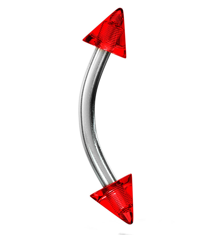 Double Spiked Color Steel Curved Barbell