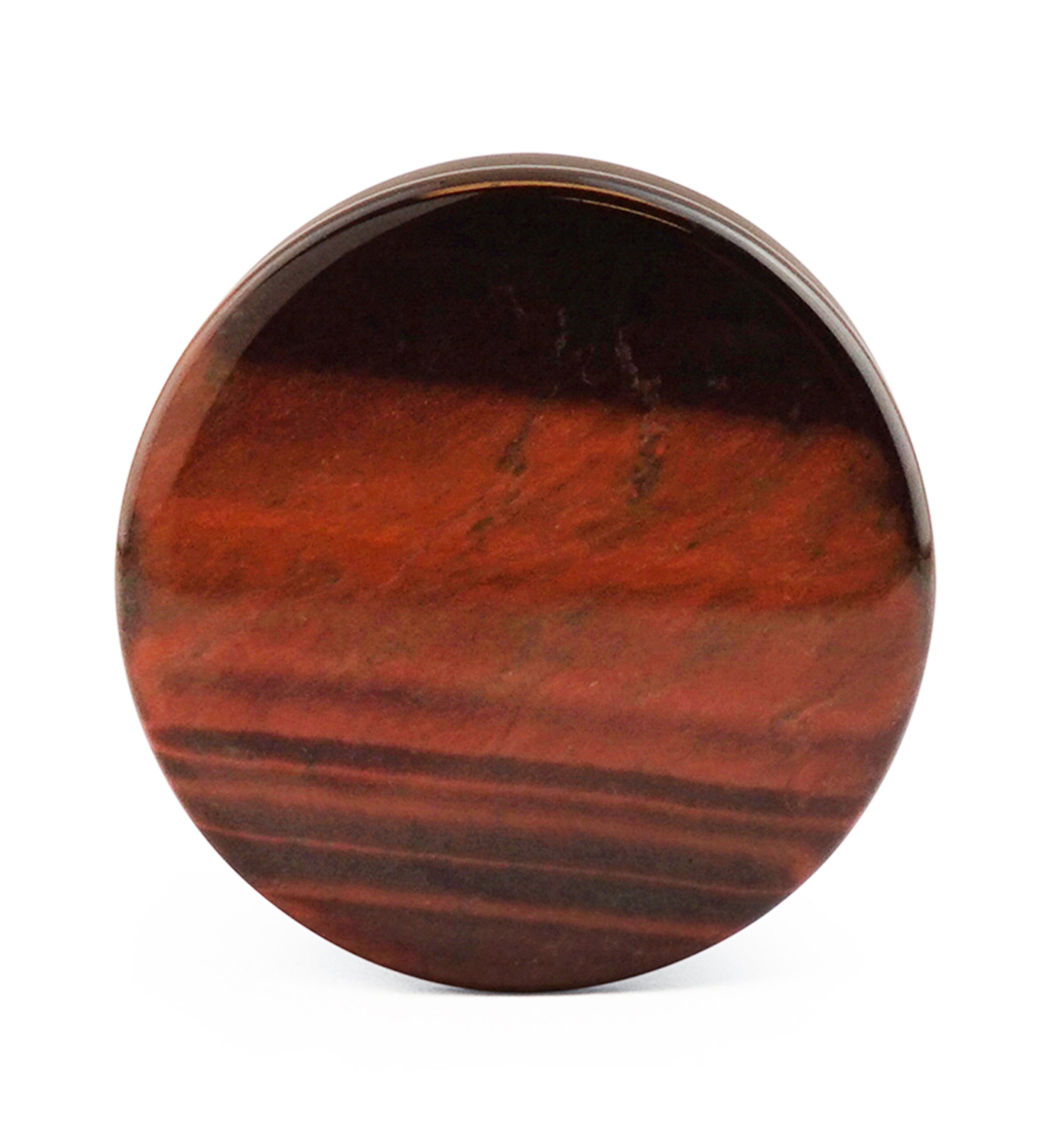 Red Tiger Eye Double Flare Stone Plugs