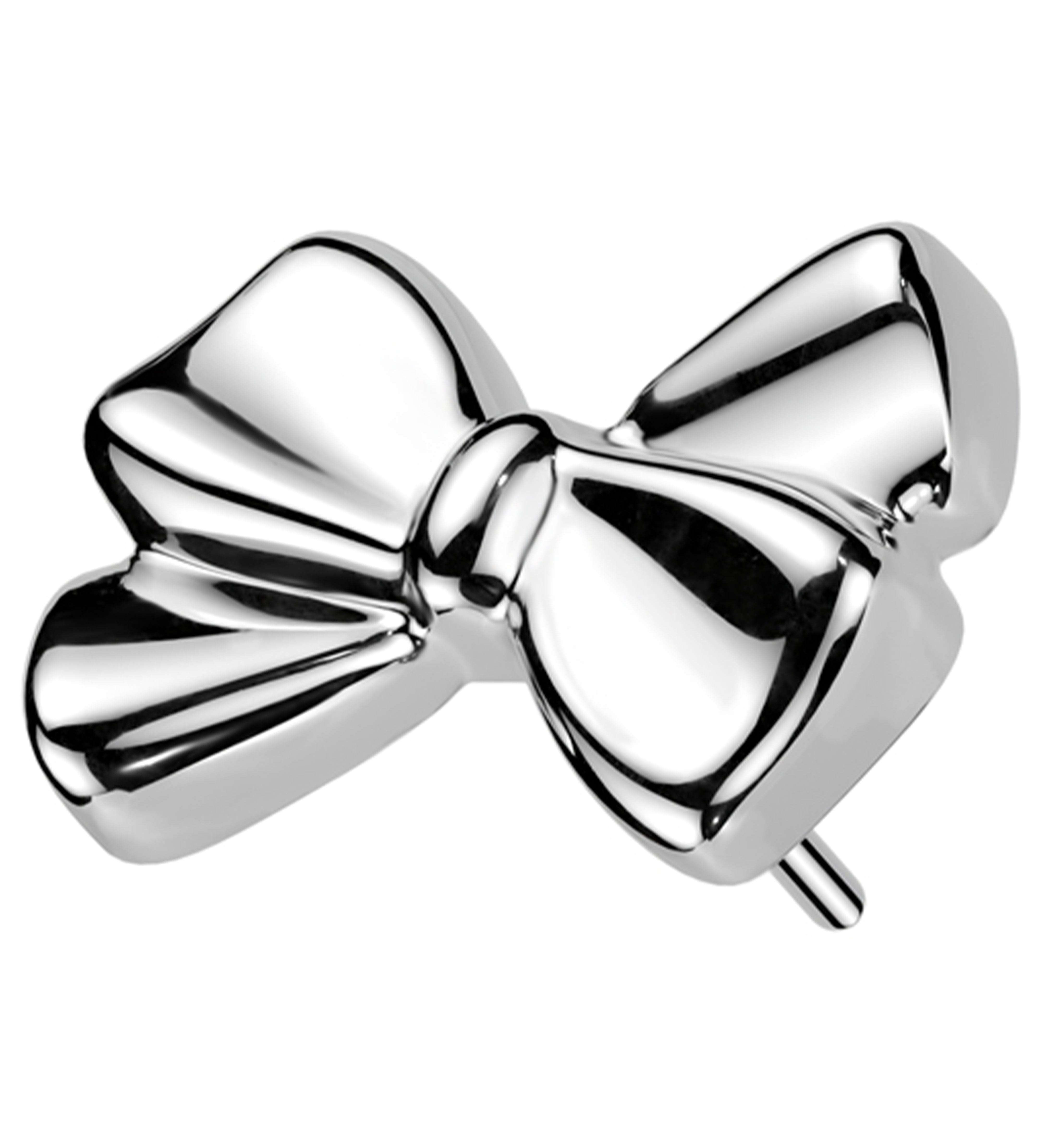 Ribbon Bow Threadless Titanium Top