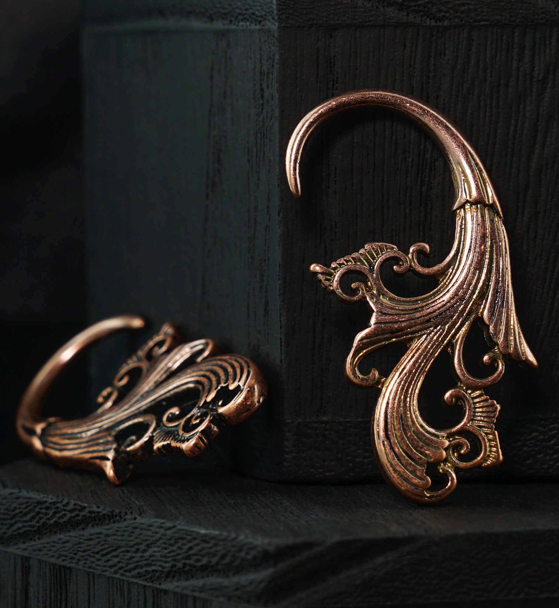 Rose Gold Brass Curlicue Hangers