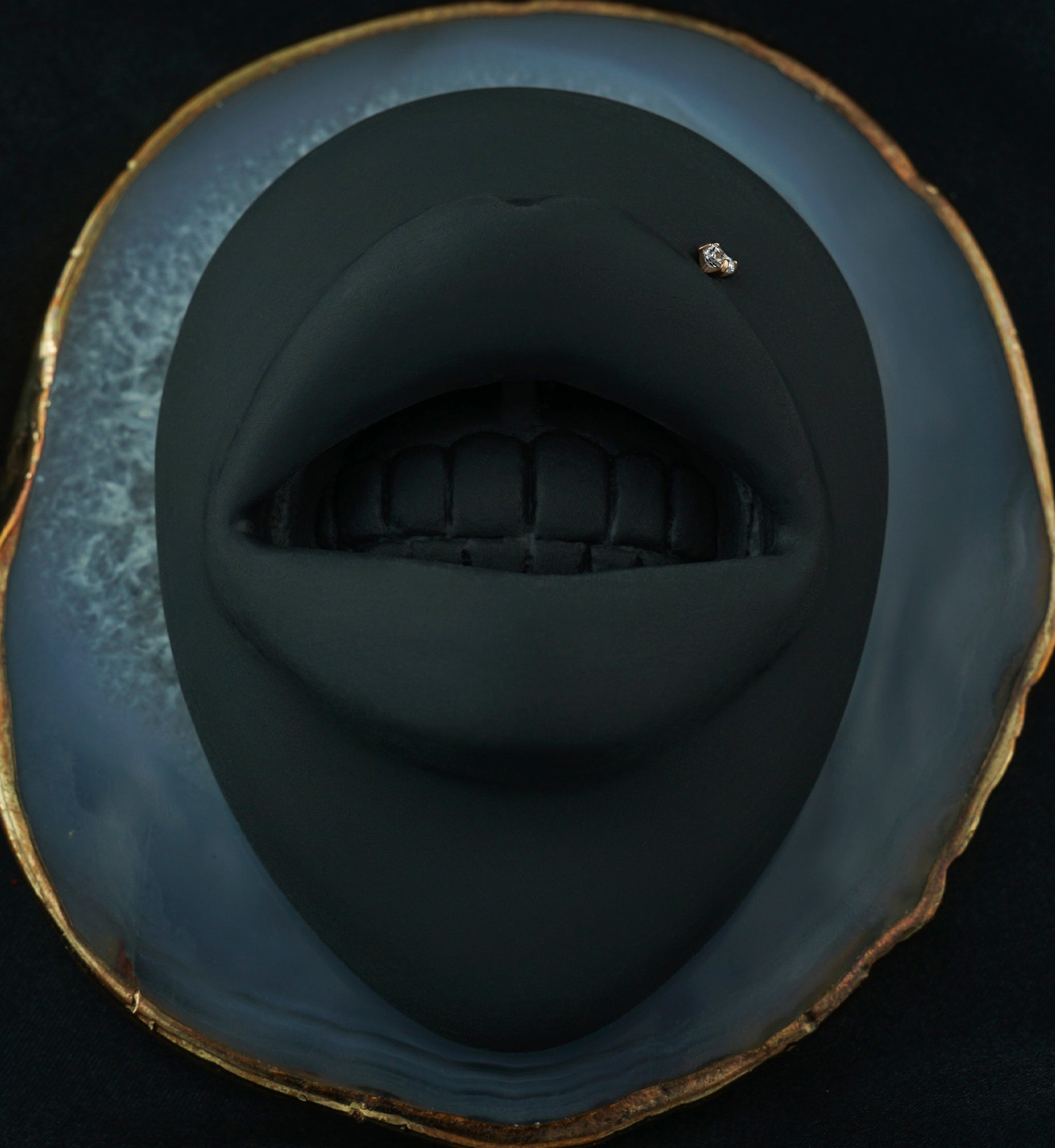 Rose Gold CZ Prong Titanium Internally Threaded Labret