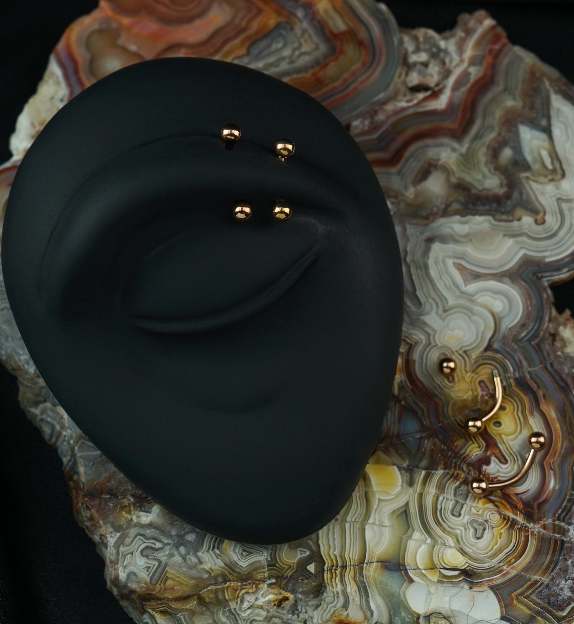 Rose Gold PVD Curved Barbell