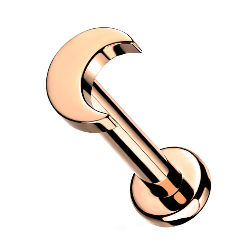 Rose Gold PVD Half Moon Internally Threaded Titanium Labret