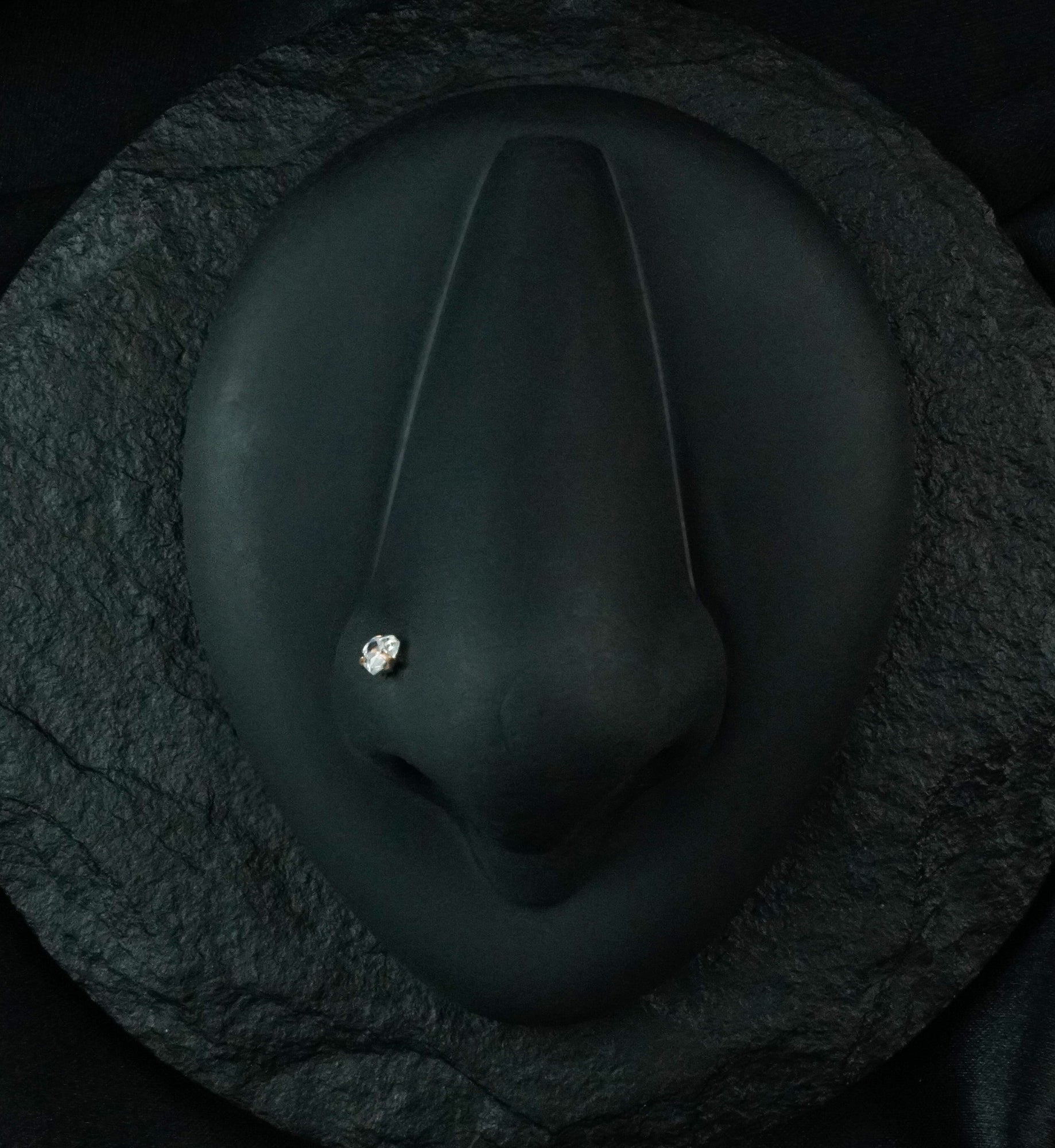 Rose Gold PVD Heart CZ Stainless Steel Nosebone