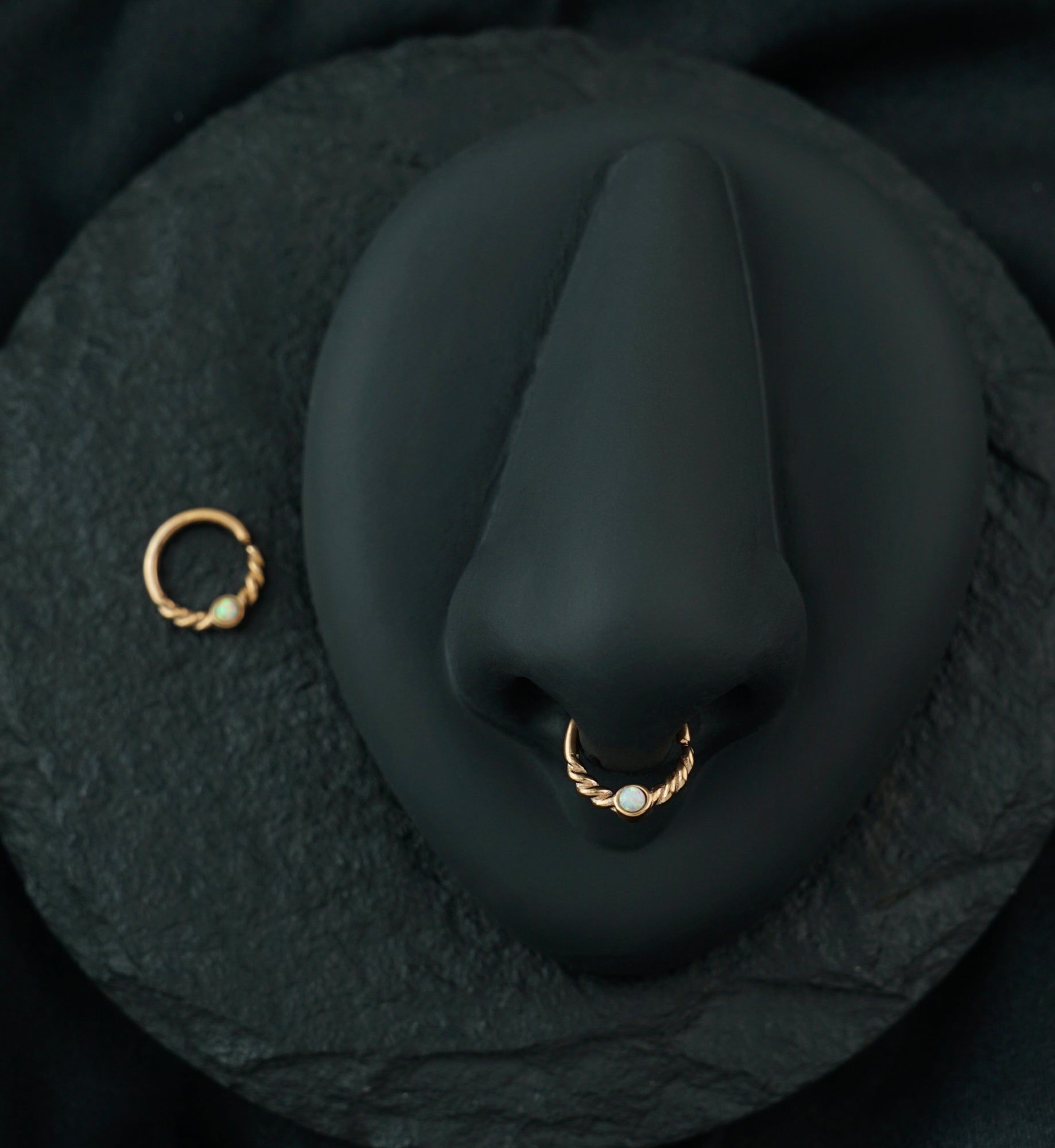 Rose Gold PVD Opalite Twine Seamless Ring