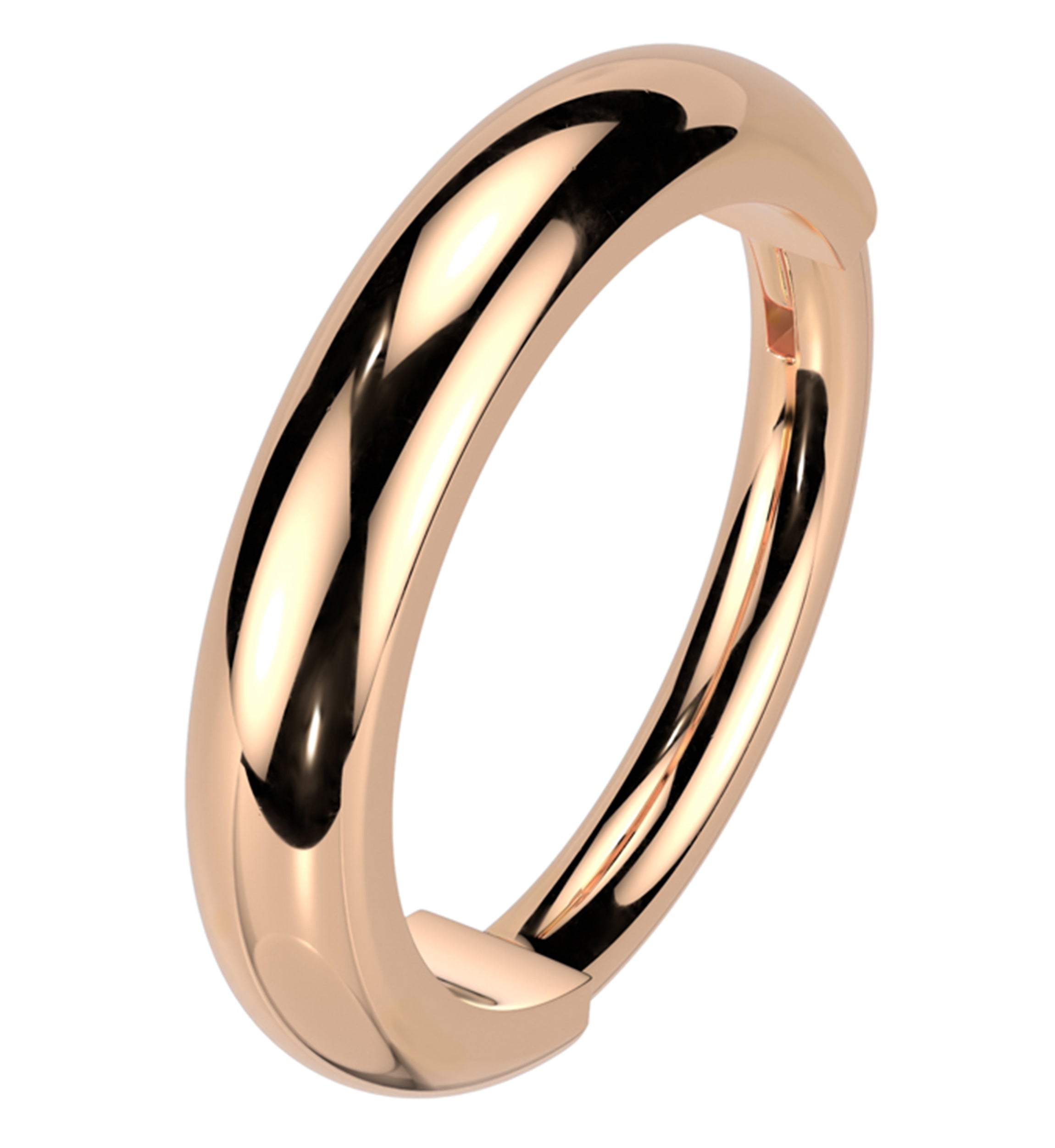 Rose Gold PVD Thick Rim Titanium Hinged Segment Ring