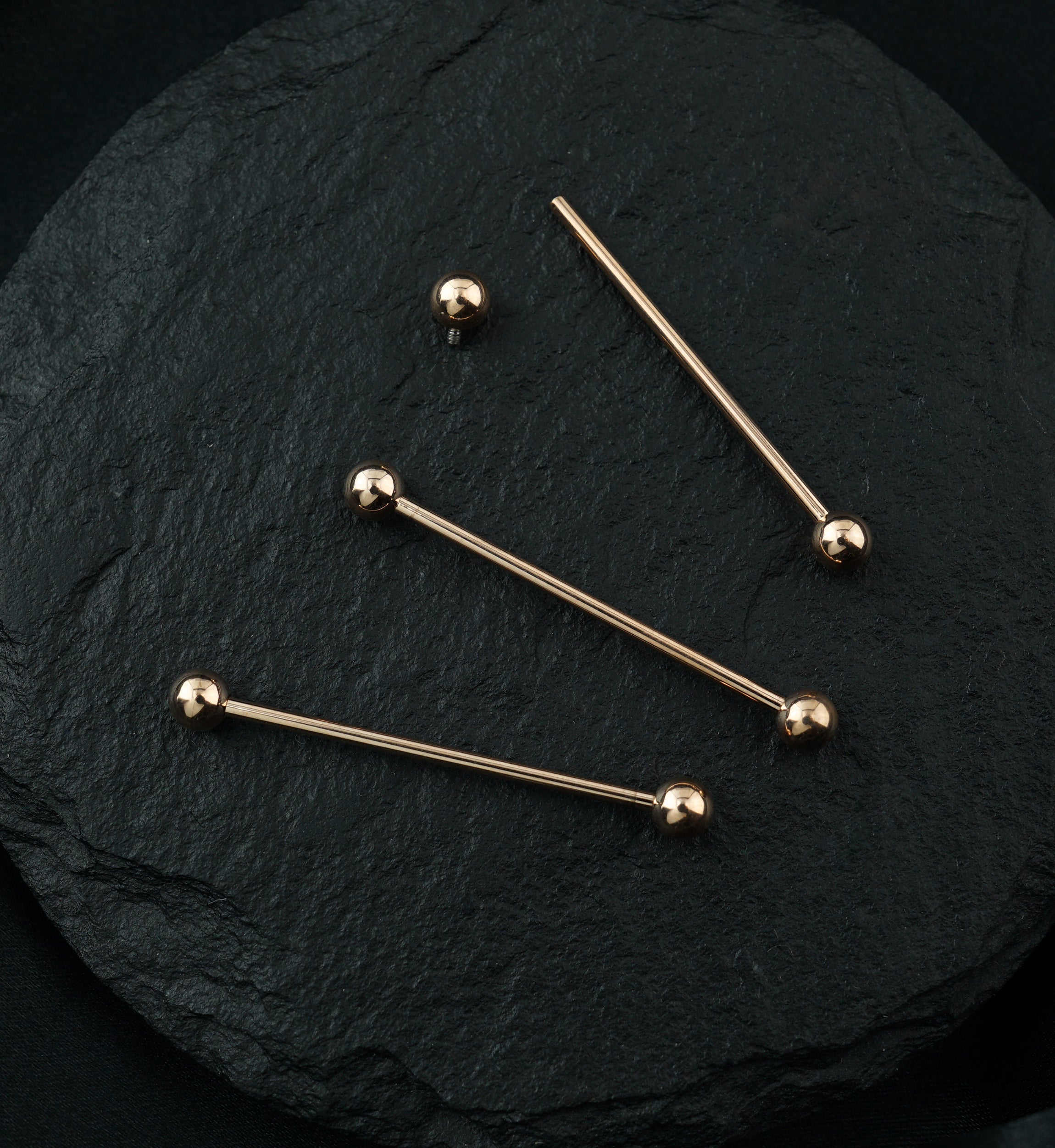 Rose Gold PVD Titanium Barbell
