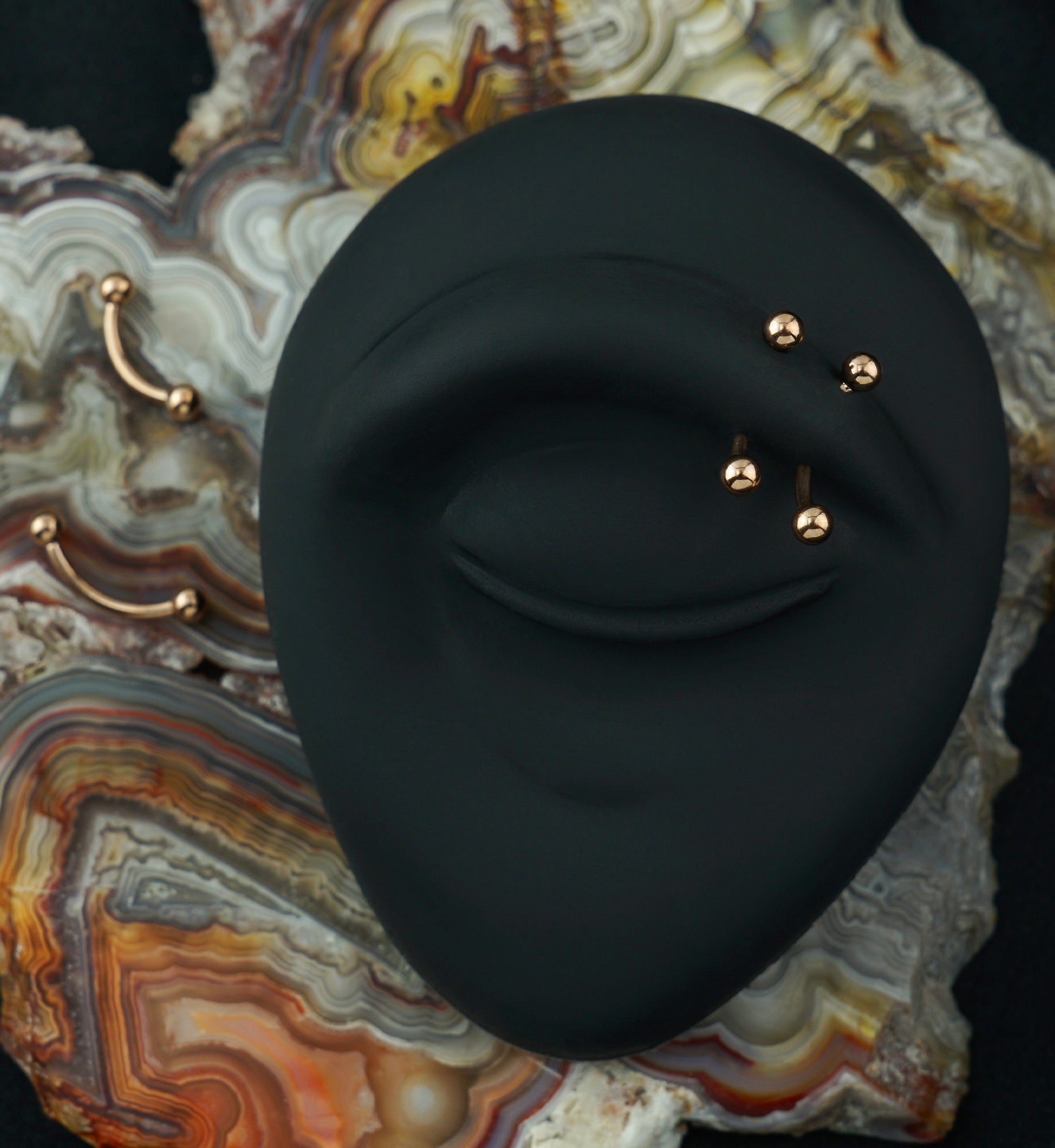 Rose Gold PVD Titanium Curved Barbell