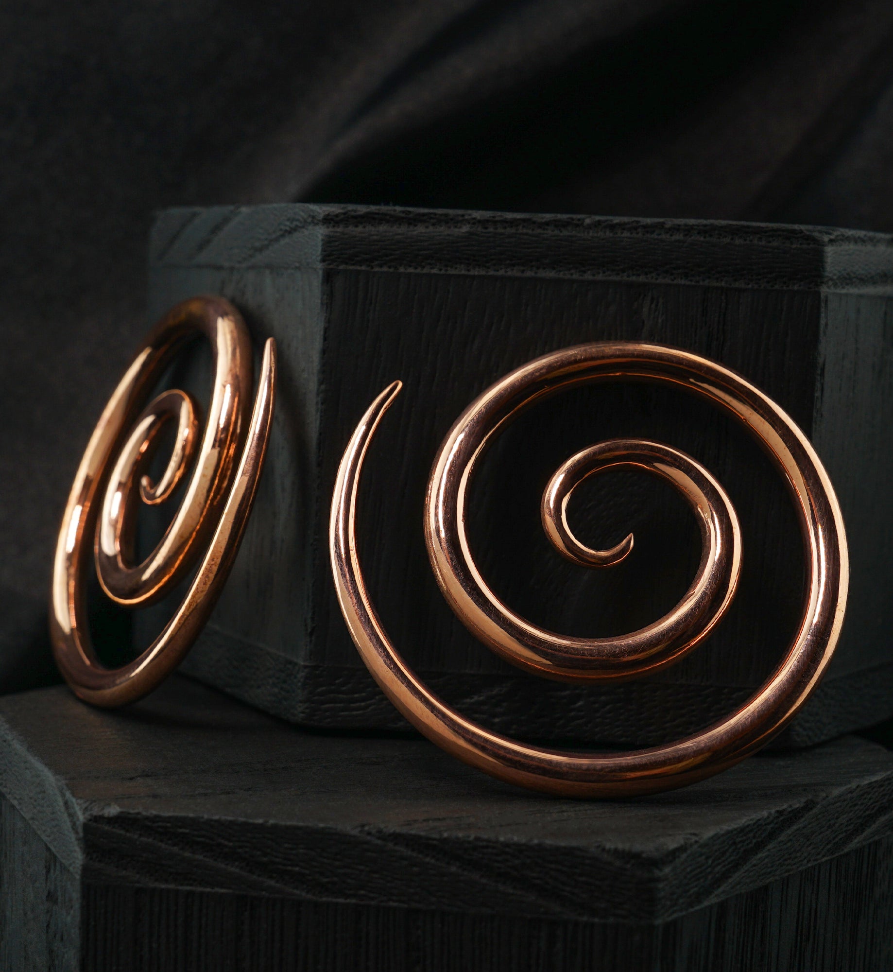 Rose Golden Copper Spirals