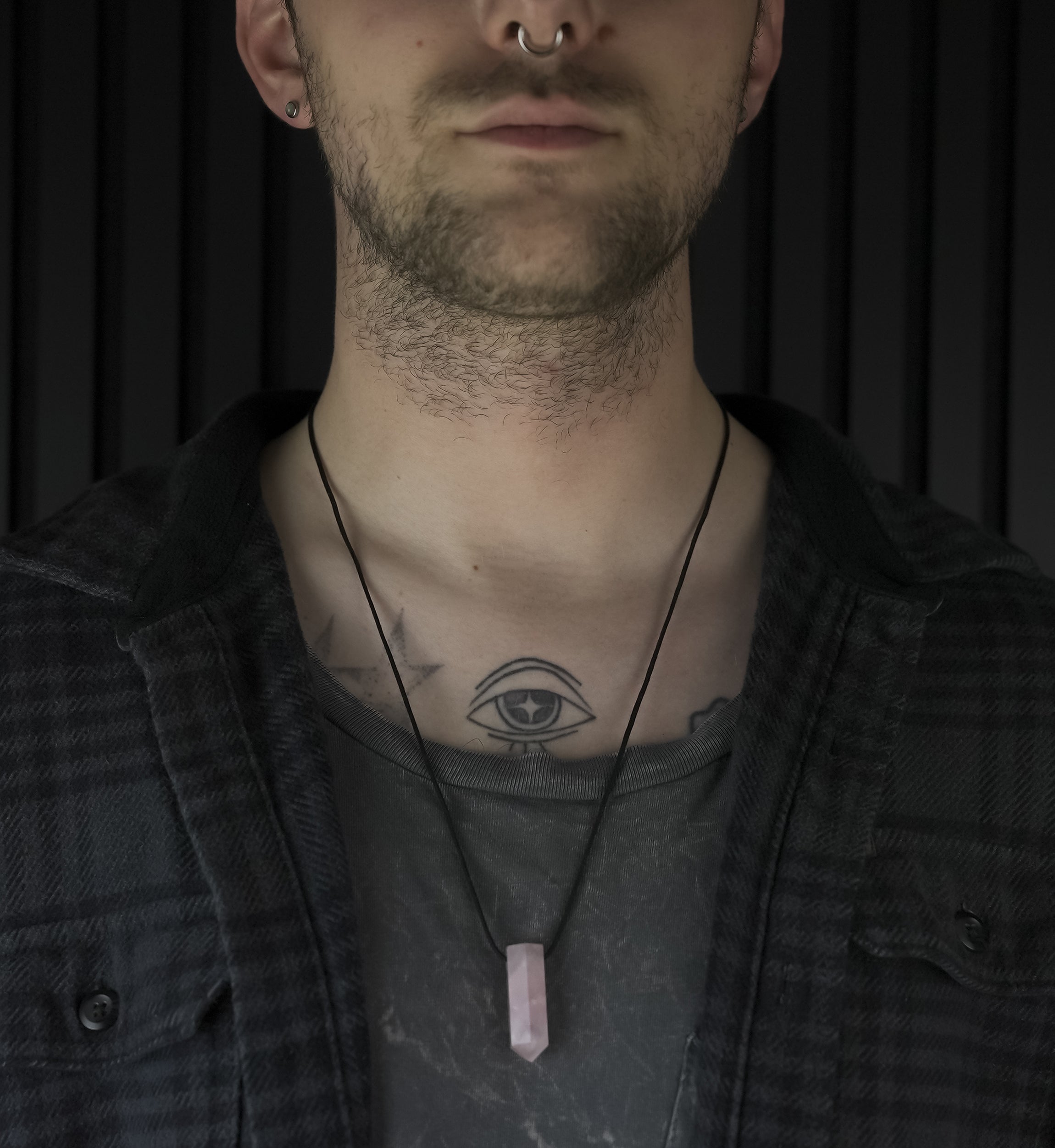 Rose Quartz Crystal Stone Pendant Necklace