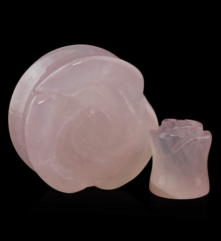Rose Quartz Stone Rosebud Plugs