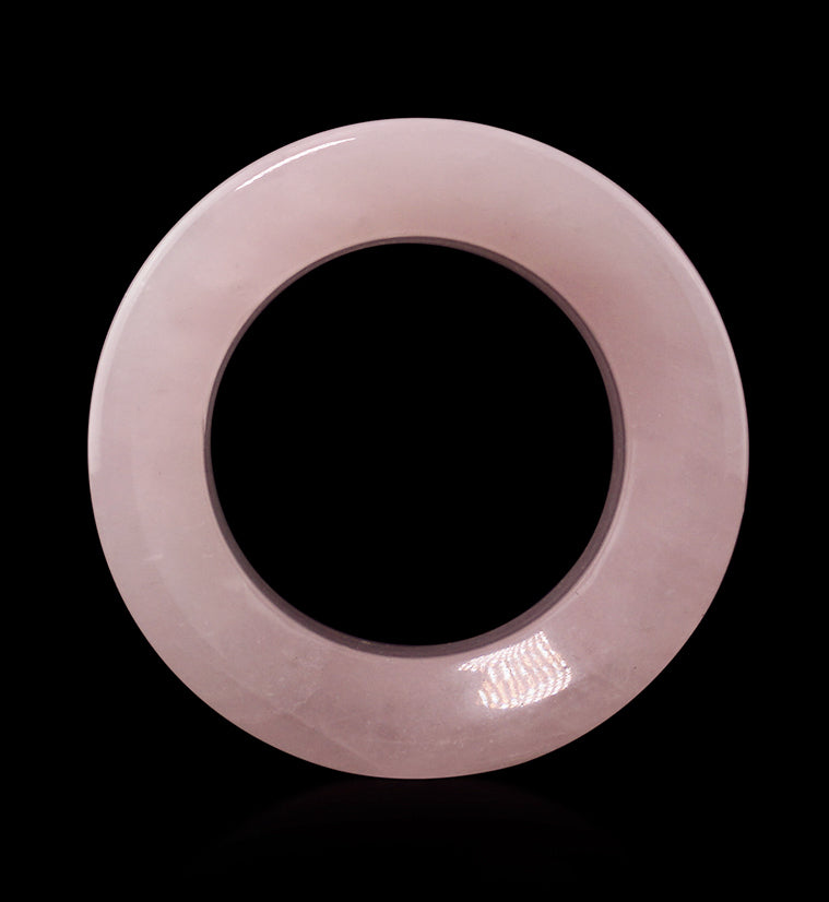 Rose Quartz Stone Double Flare Tunnels