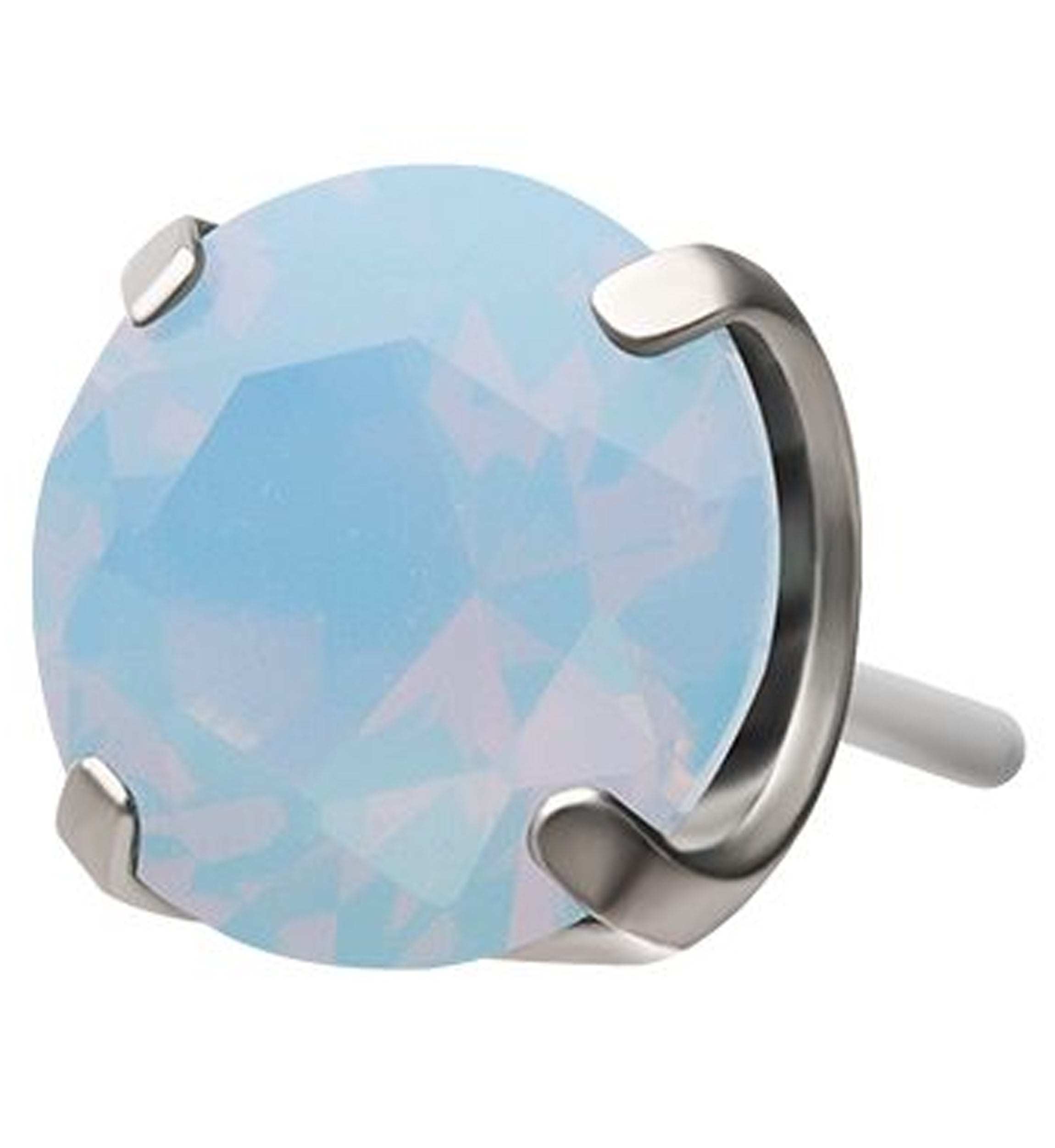 Round Blue Opalite Titanium Threadless Top
