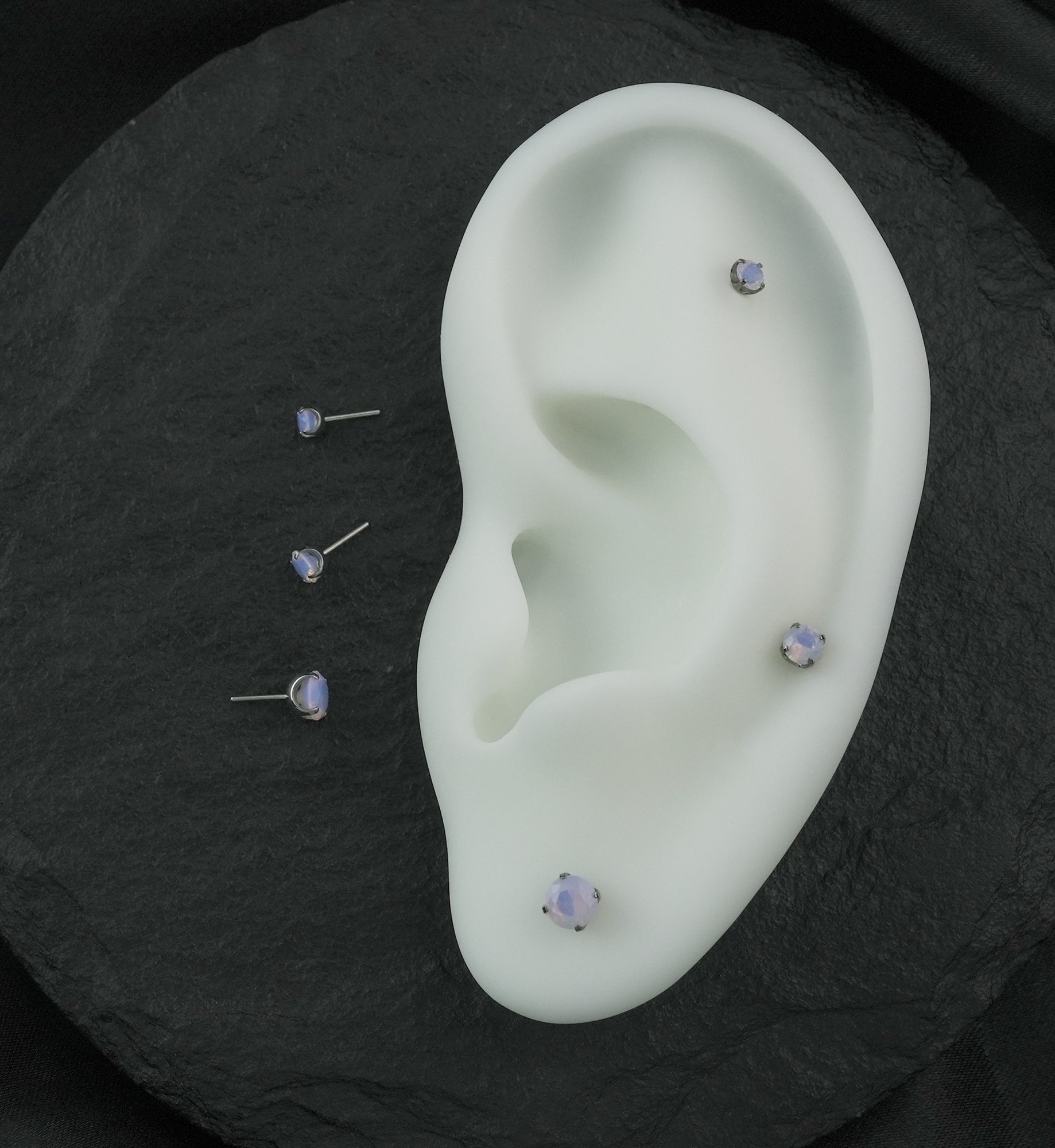 Round Pink Opalite Titanium Threadless Top