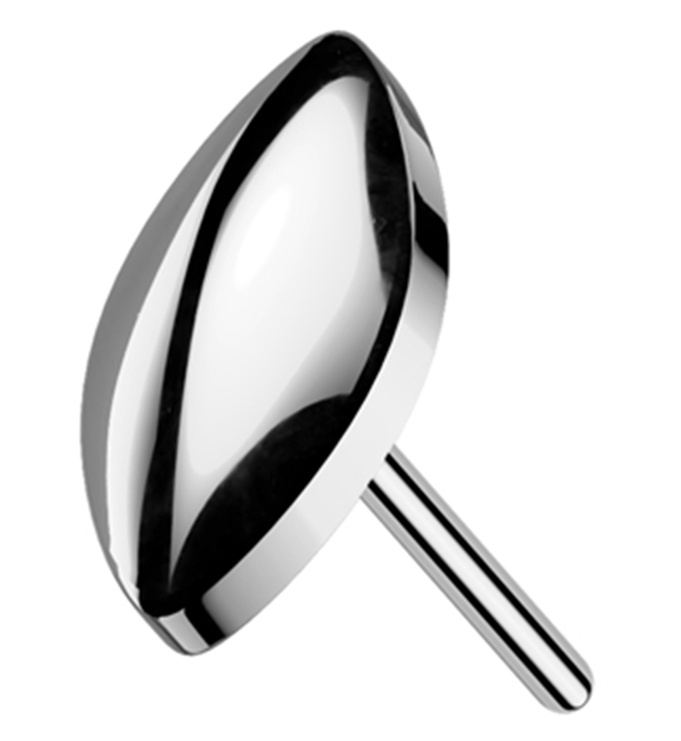 Rounded Marquise Titanium Threadless Top