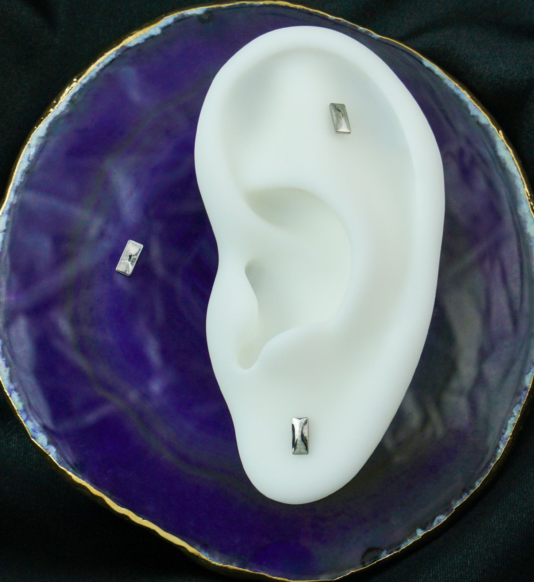 Rounded Rectangle Titanium Threadless Top