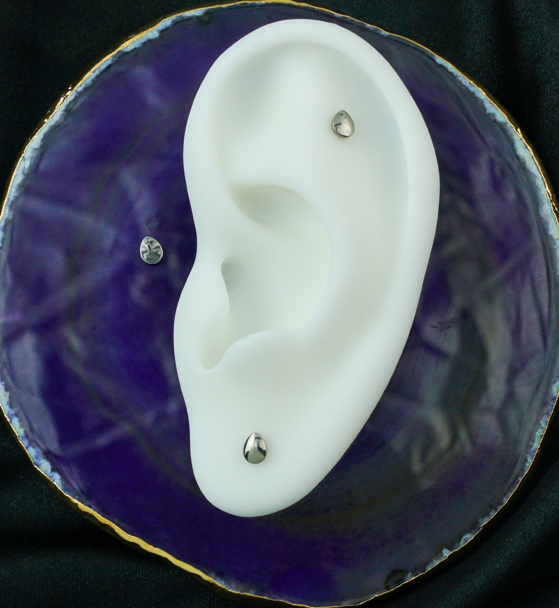 Rounded Teardrop Titanium Threadless Top