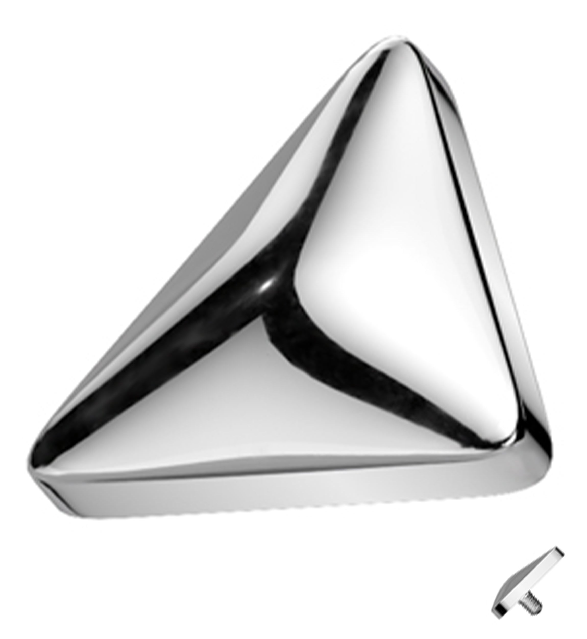 Rounded Triangle Titanium Internally Threaded Top