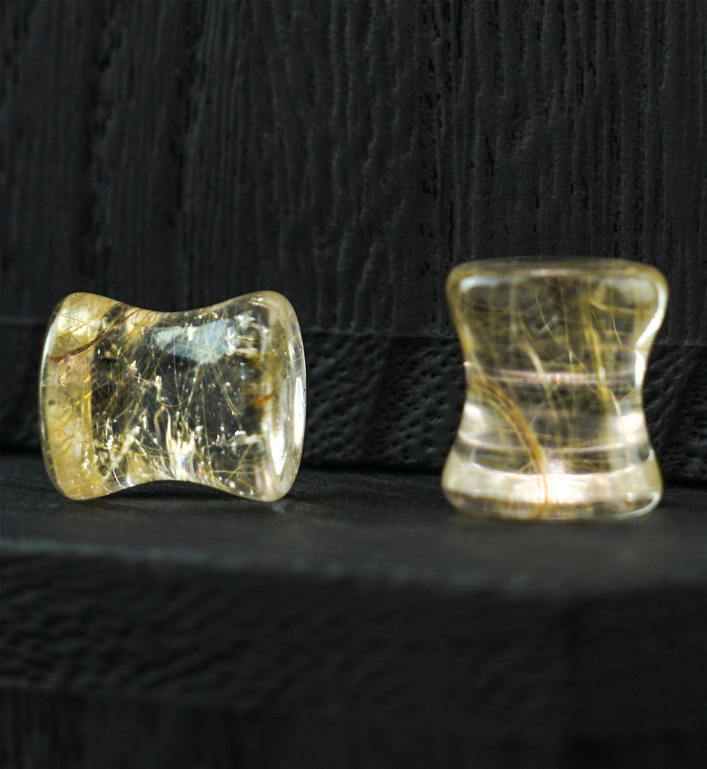 Rutilated Quartz Stone Plugs 0G (8mm) Version 2