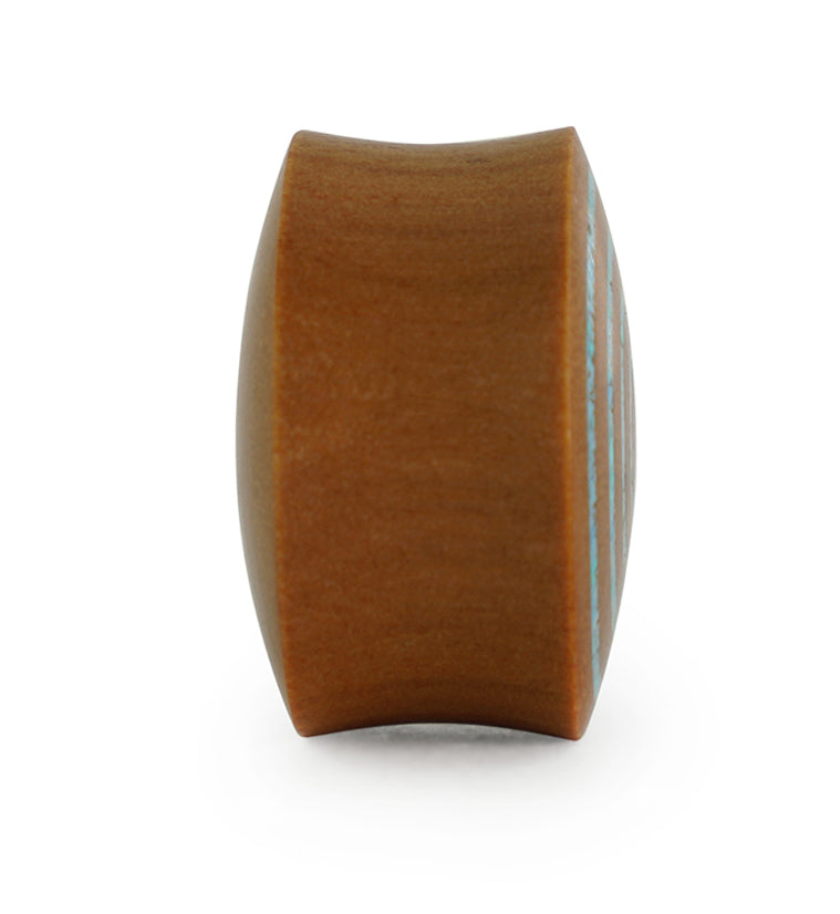 Target Turquoise Howlite Stone Inlay Saba Wooden Plugs