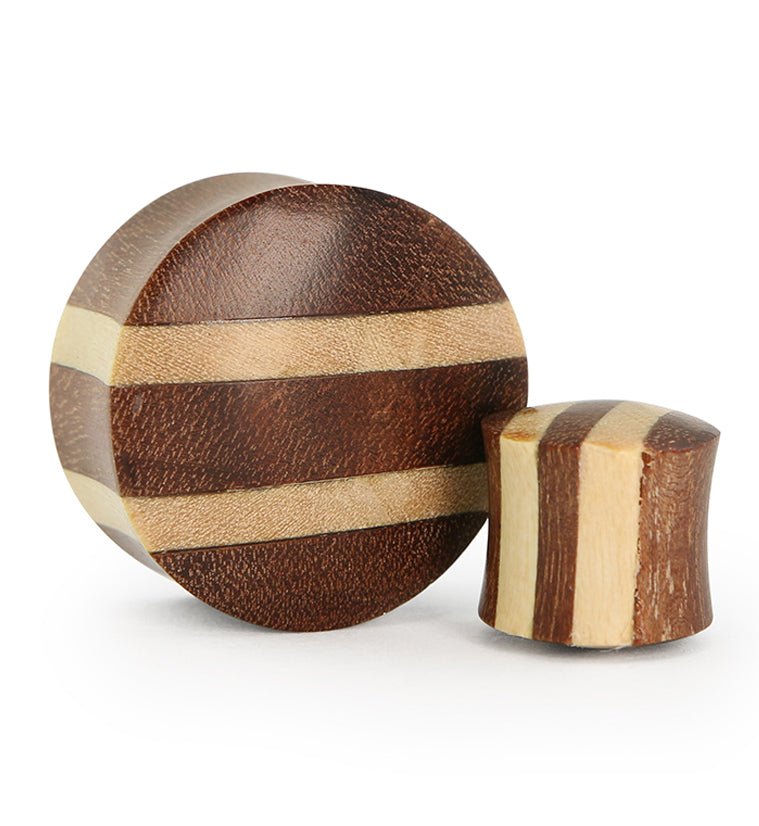 Saba Wood Striped Plugs