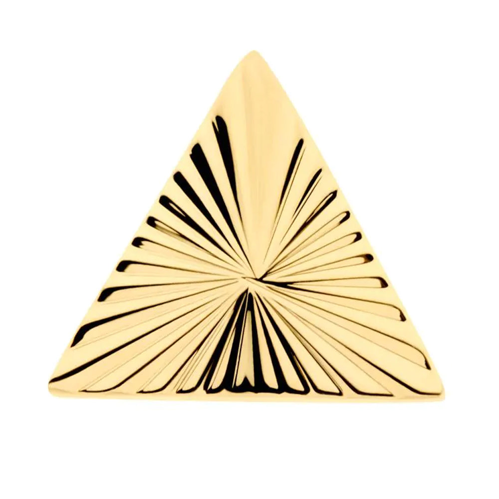24kt Gold PVD Score Triangle Titanium Threadless Top
