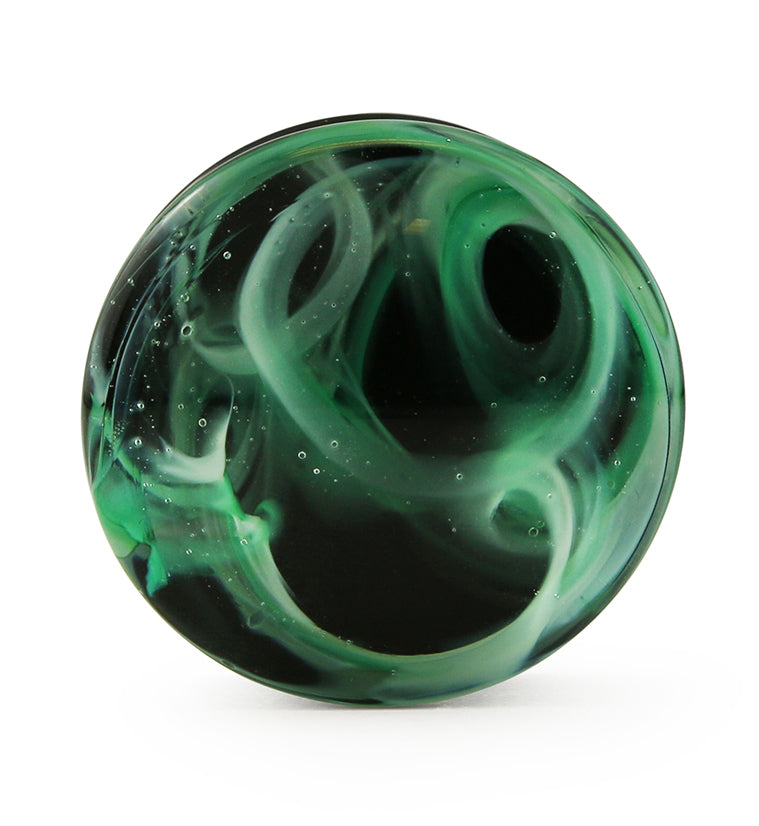 Seafoam Green Haze Swirl Glass Plugs