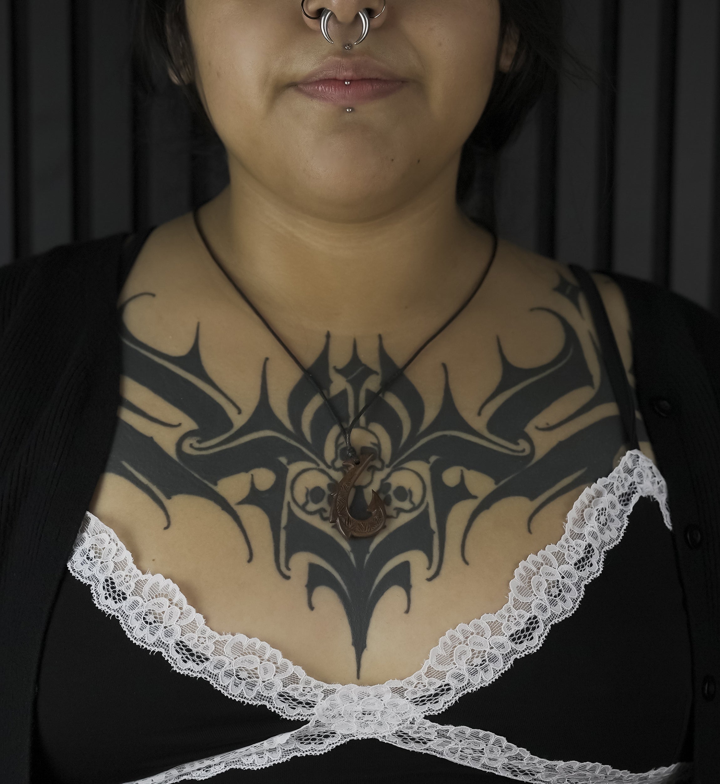 Sea Hook Narra Wood Pendant Necklace