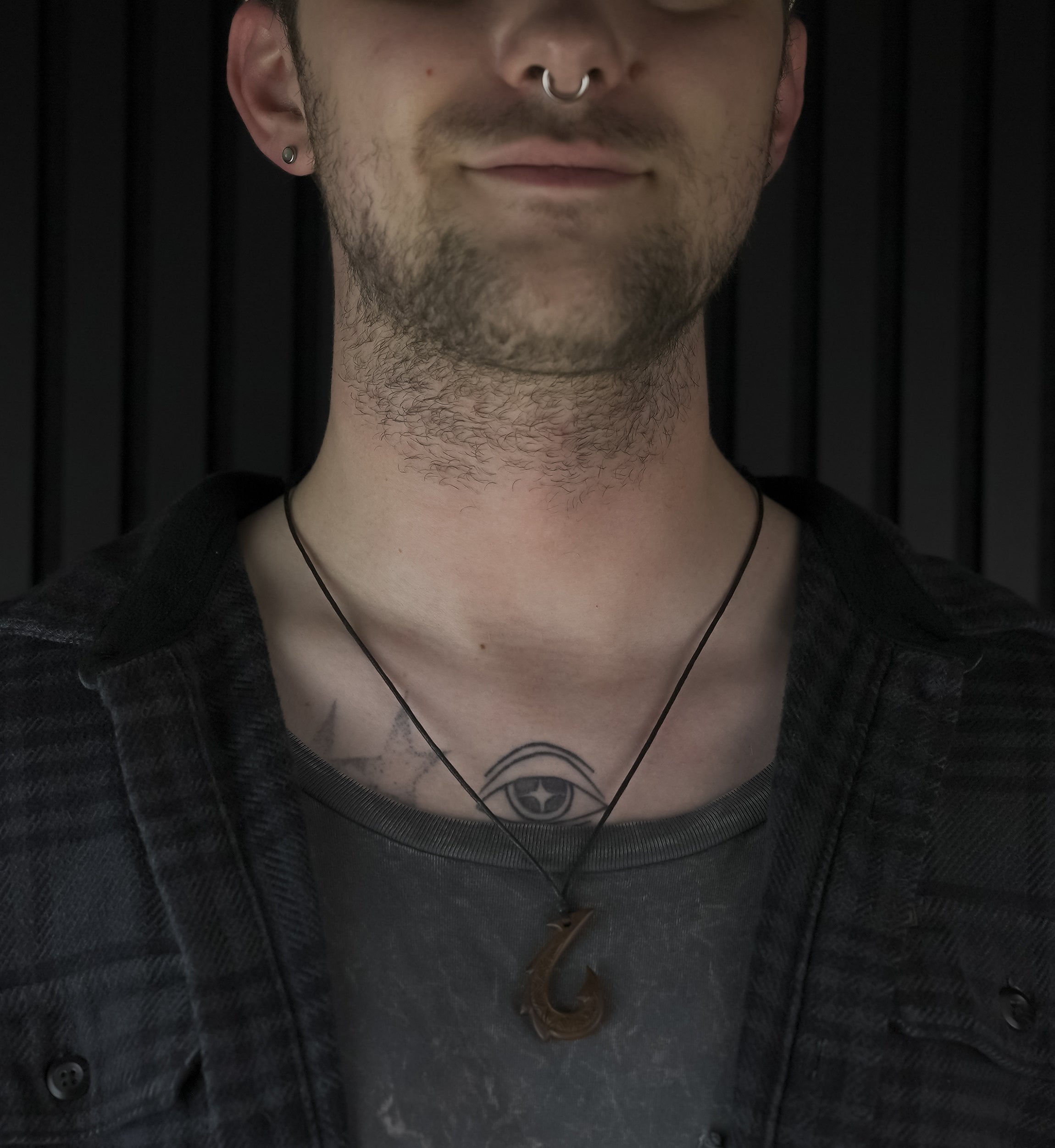 Sea Hook Narra Wood Pendant Necklace