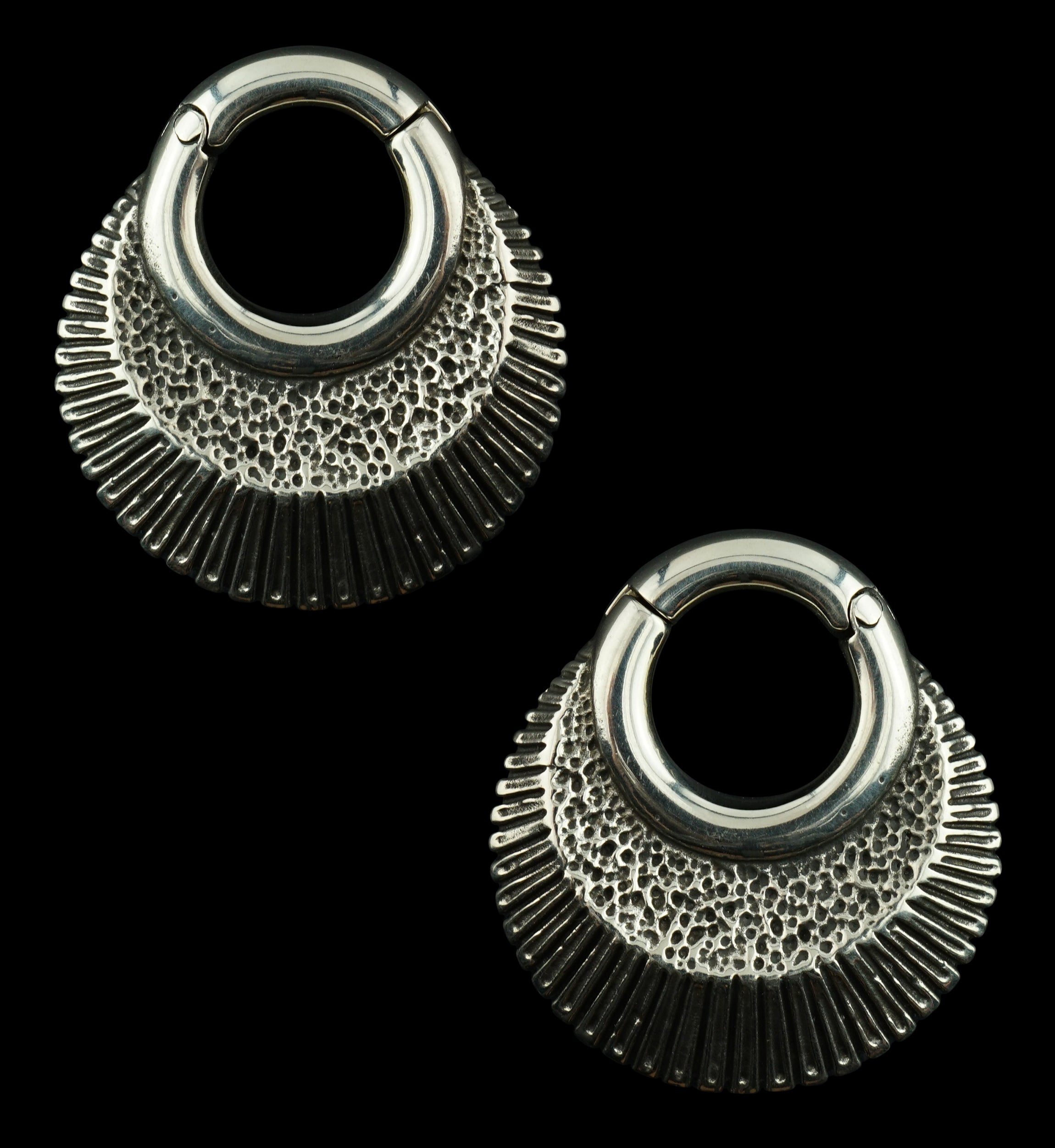 Shale White Brass Hinged Ear Weights