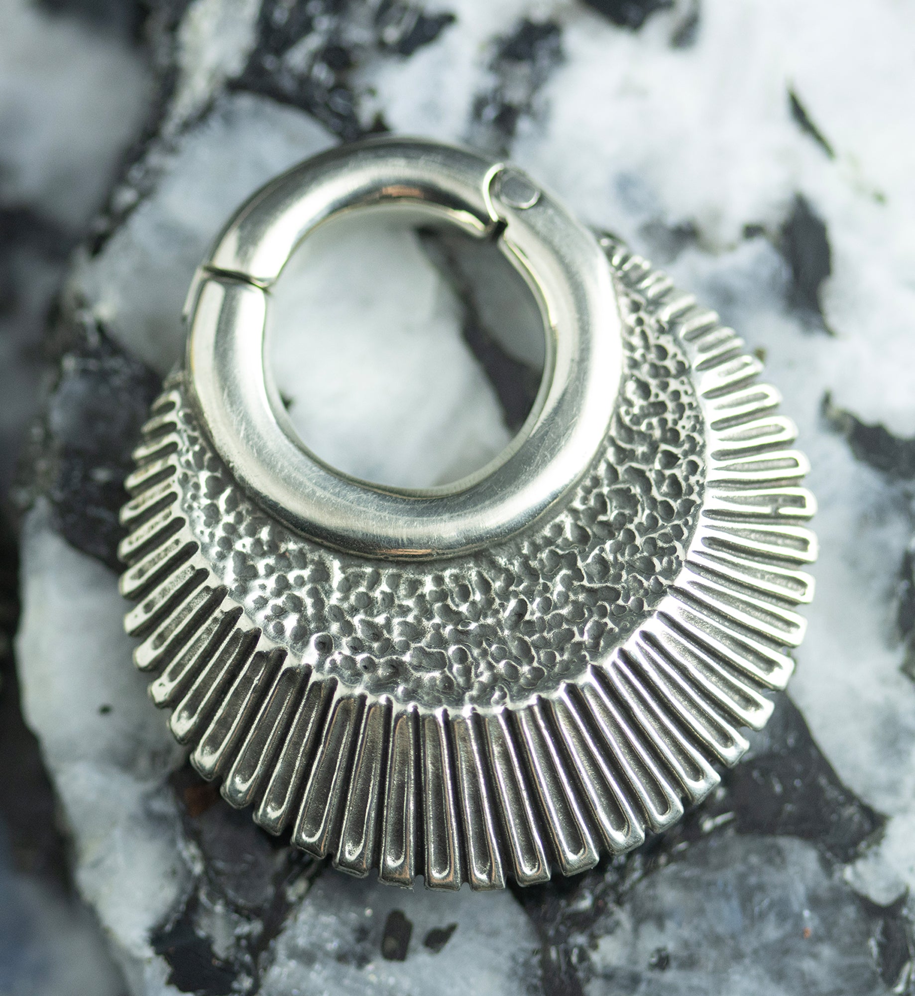 Shale White Brass Hinged Ear Weights