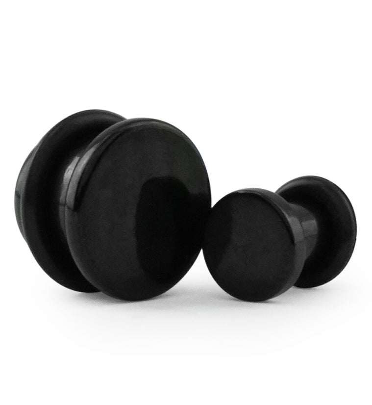 Simple Single Flare Black Steel Plugs