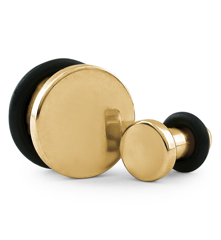 Simple Single Flare Gold Steel Plugs