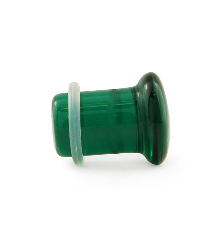 Emerald Green Glass Plugs - Single Flare