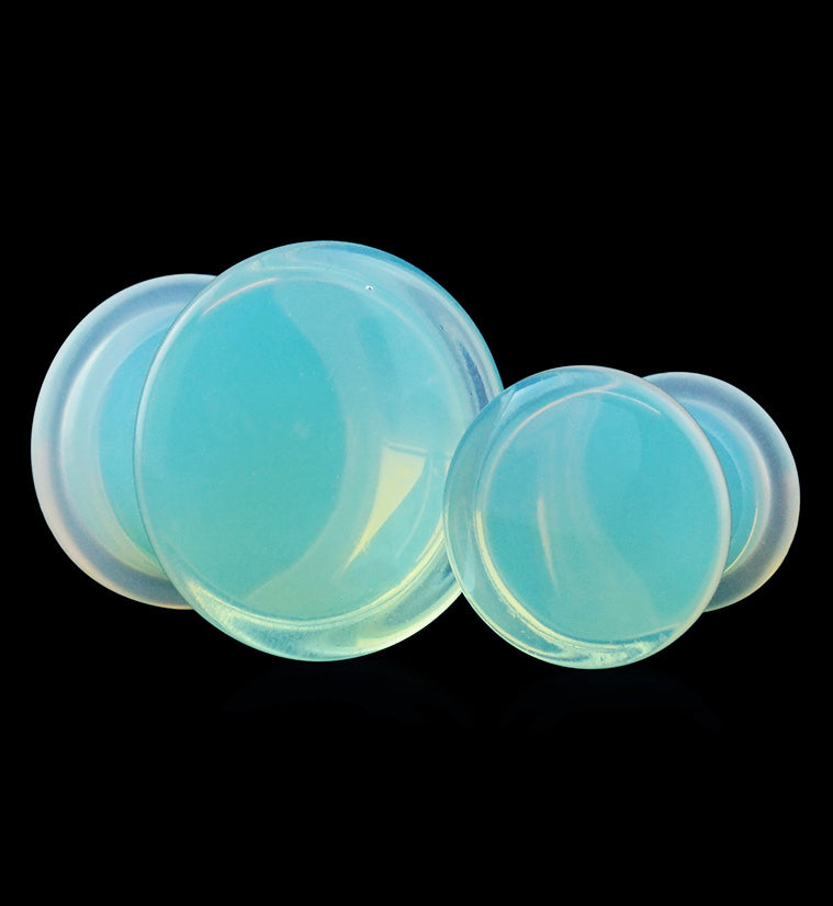 Opalite Single Flare Glass Plugs