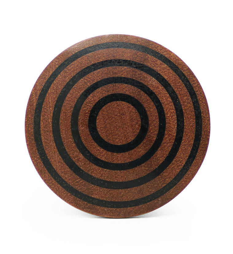 Single Flare Saba Wood Plugs with Triple Target Inlay