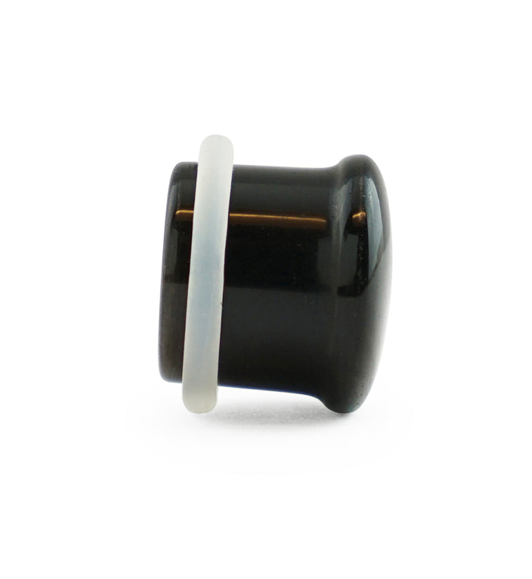 Silver Obsidian Stone Plugs - Single Flare