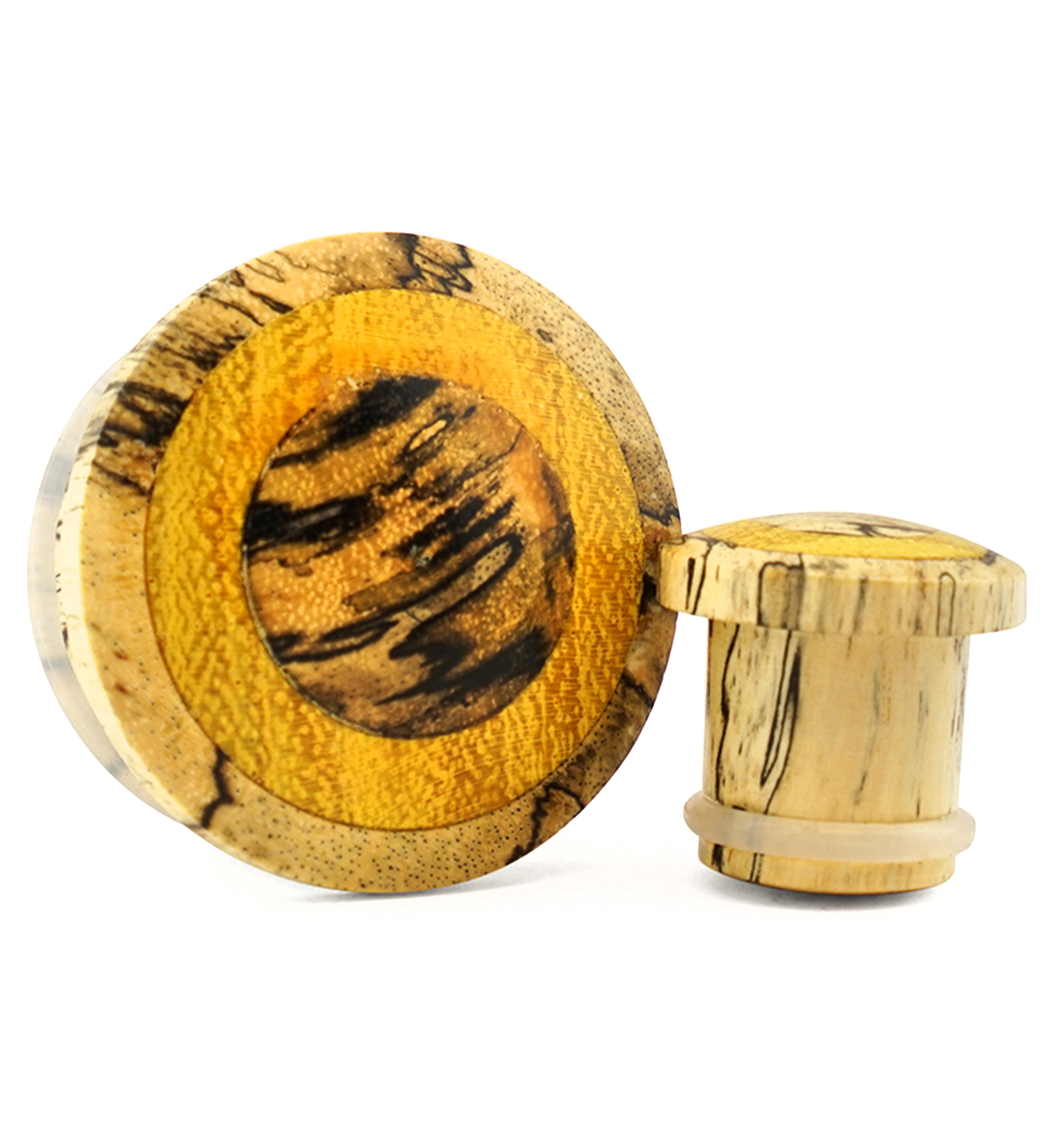 Single Flare Tamarind Wood Plugs with Jackfruit Inlay