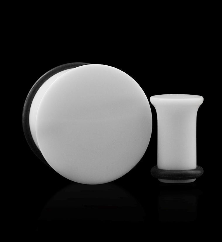 White Single Flare Plugs