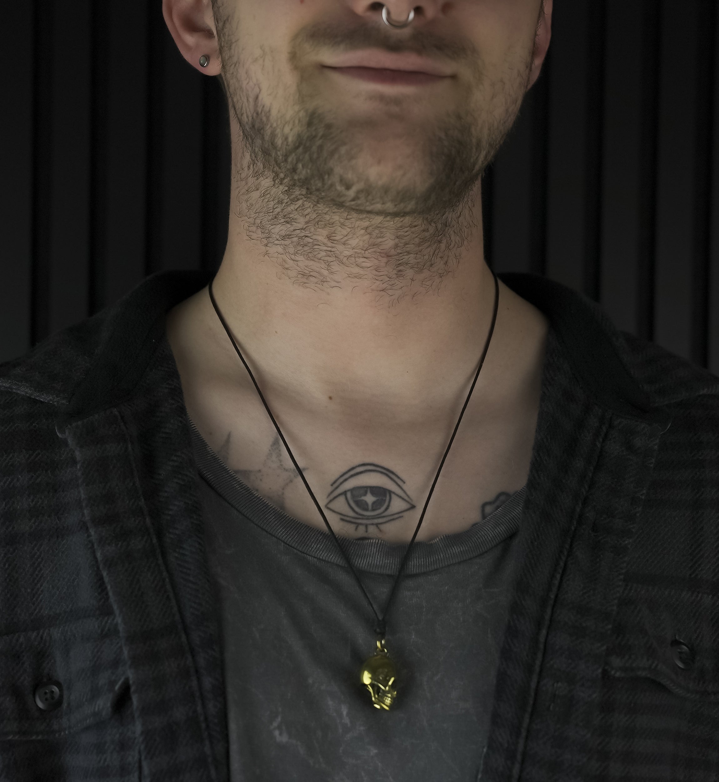 Skull Brass Pendant Necklace