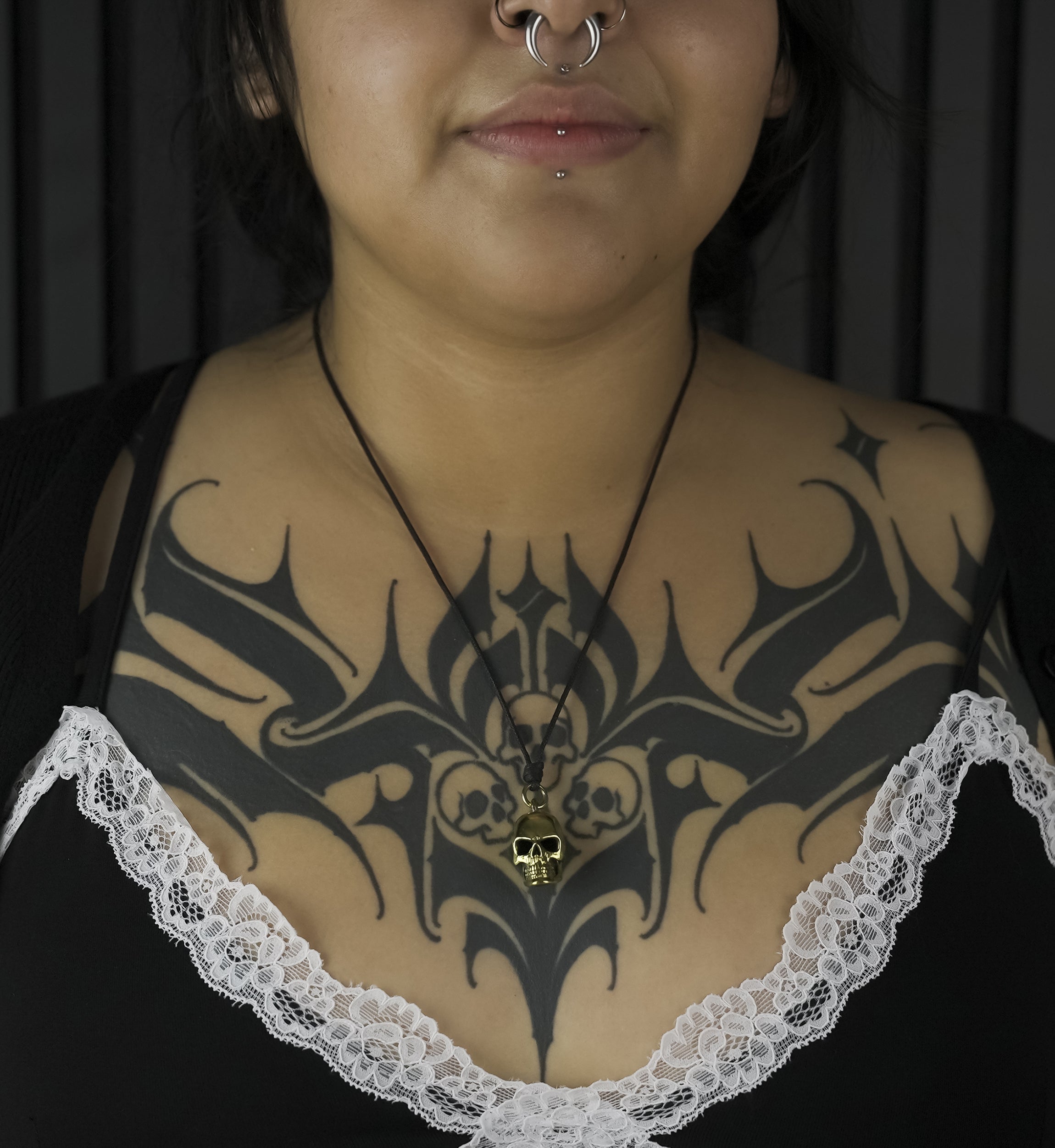 Skull Brass Pendant Necklace