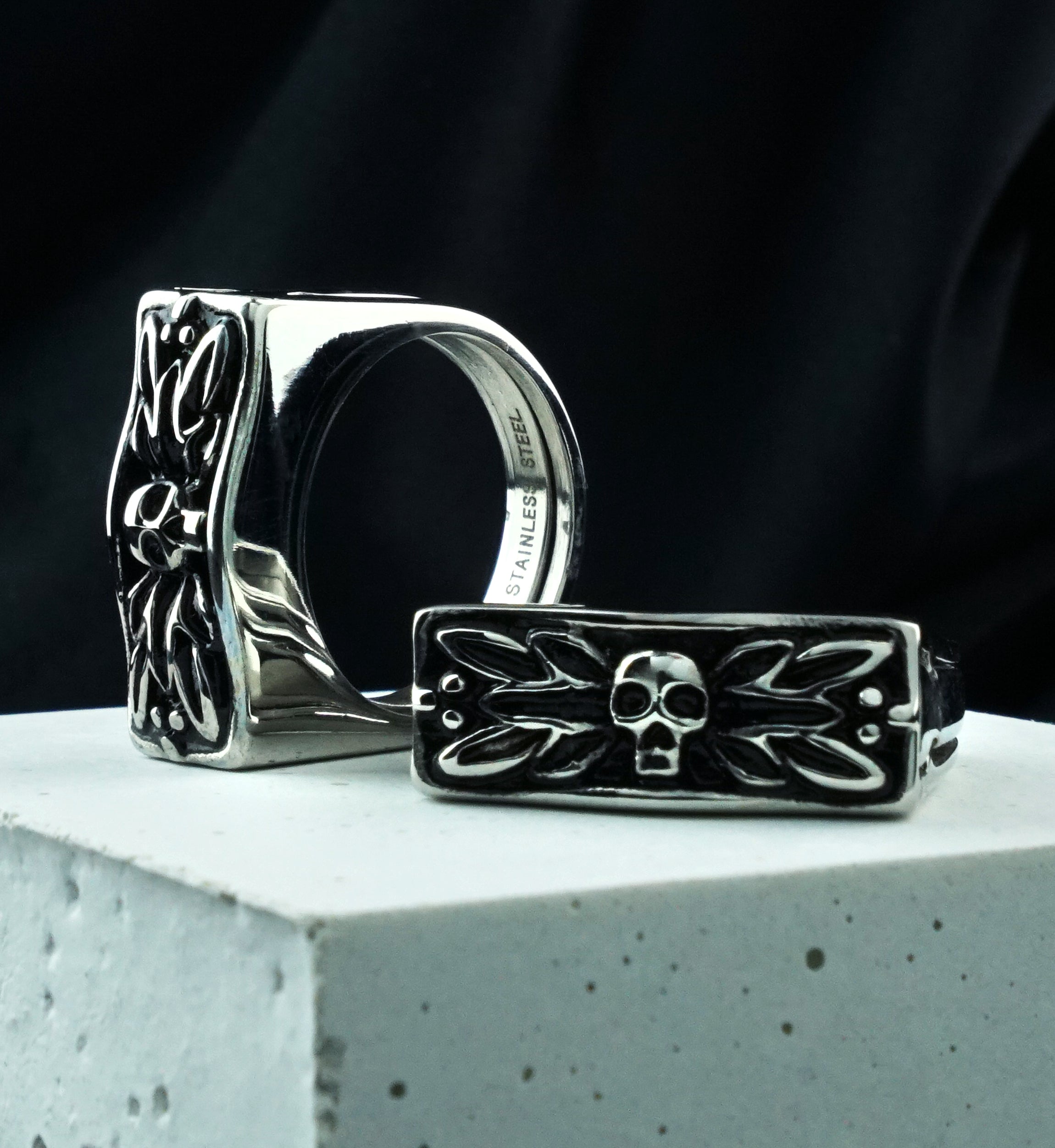 Death Moth Secret Compartment Stainless Steel Ring