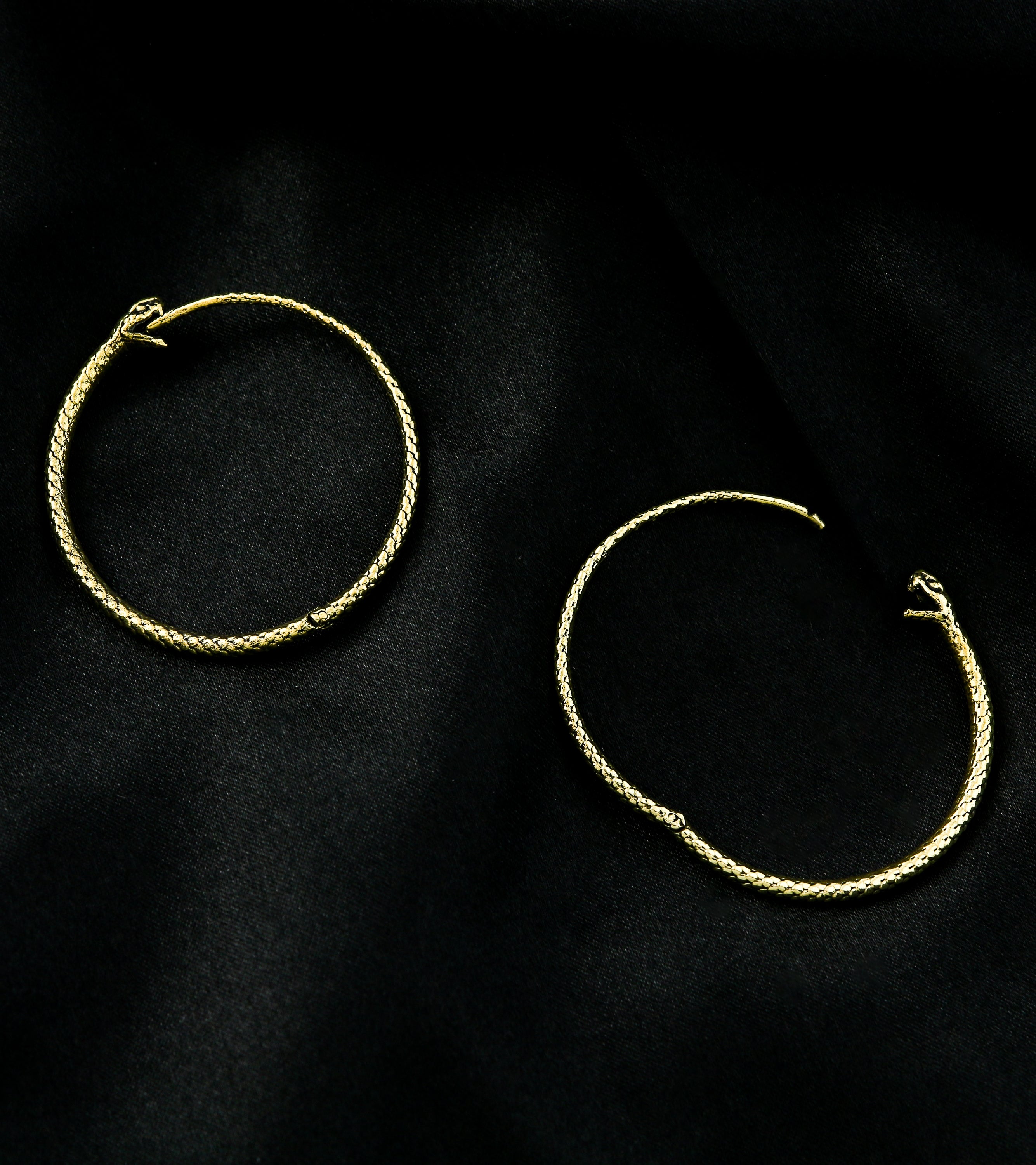 Snake Hoop Brass Hinged Hangers/Earrings