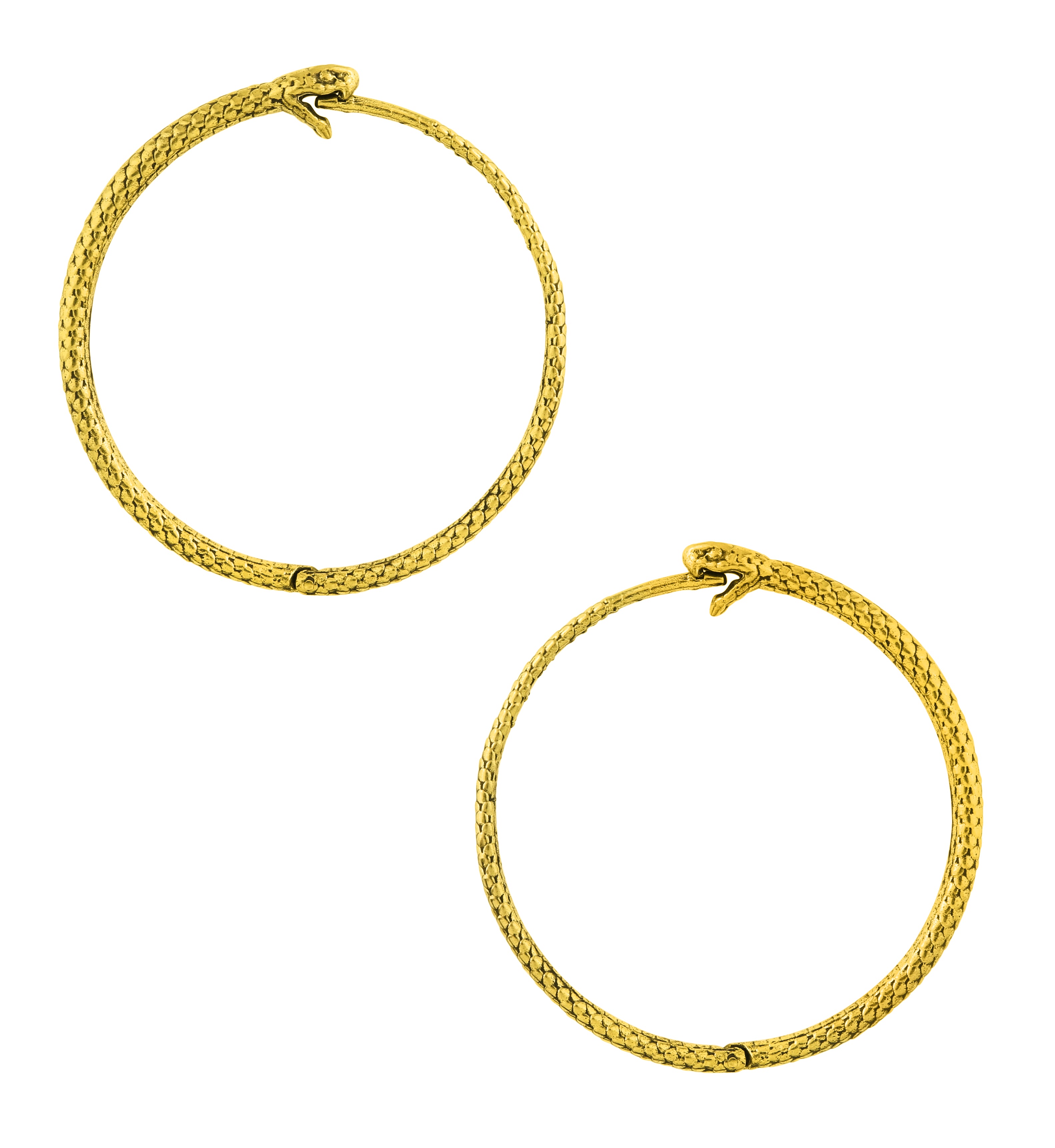 Snake Hoop Brass Hinged Hangers/Earrings