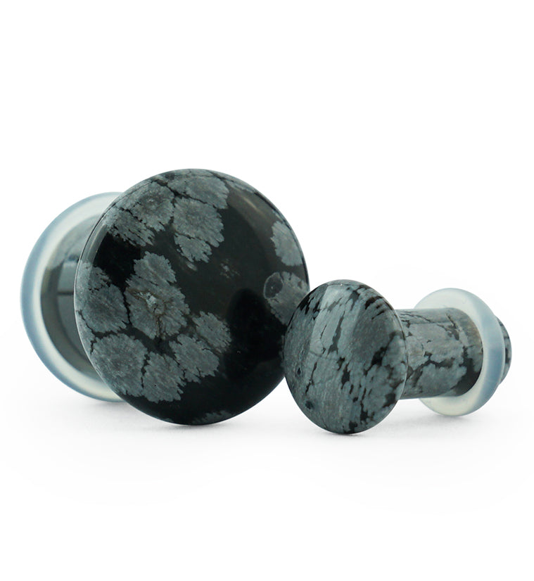 Snowflake Obsidian Single Flare Stone Plugs