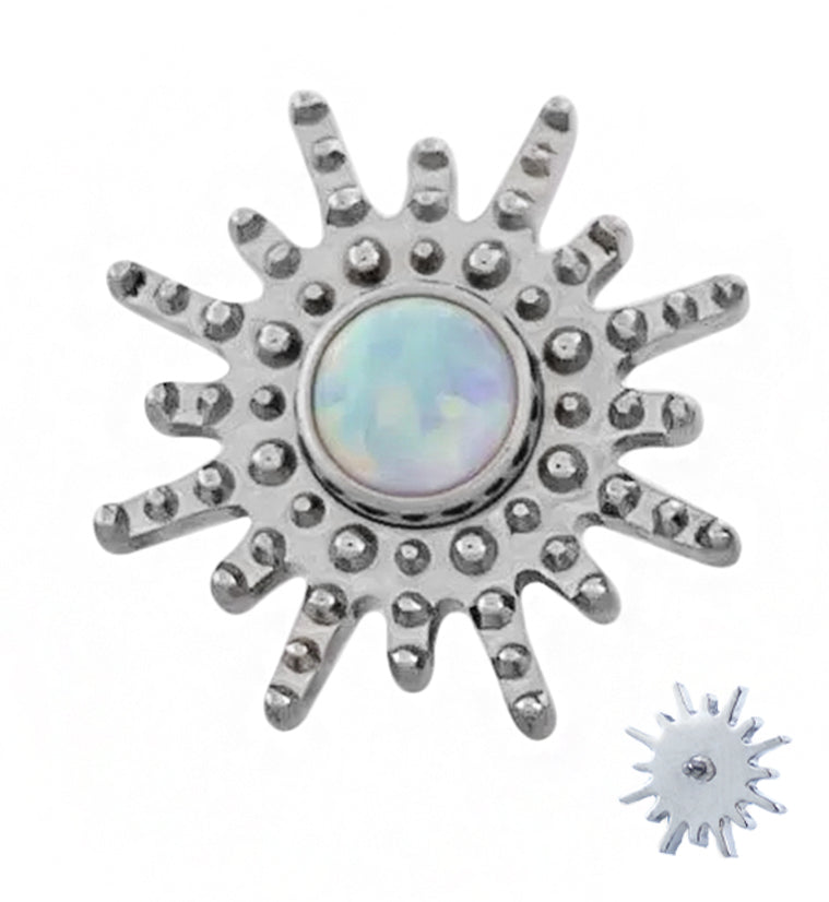 Solar Burst White Opalite Titanium Internally Threaded Top