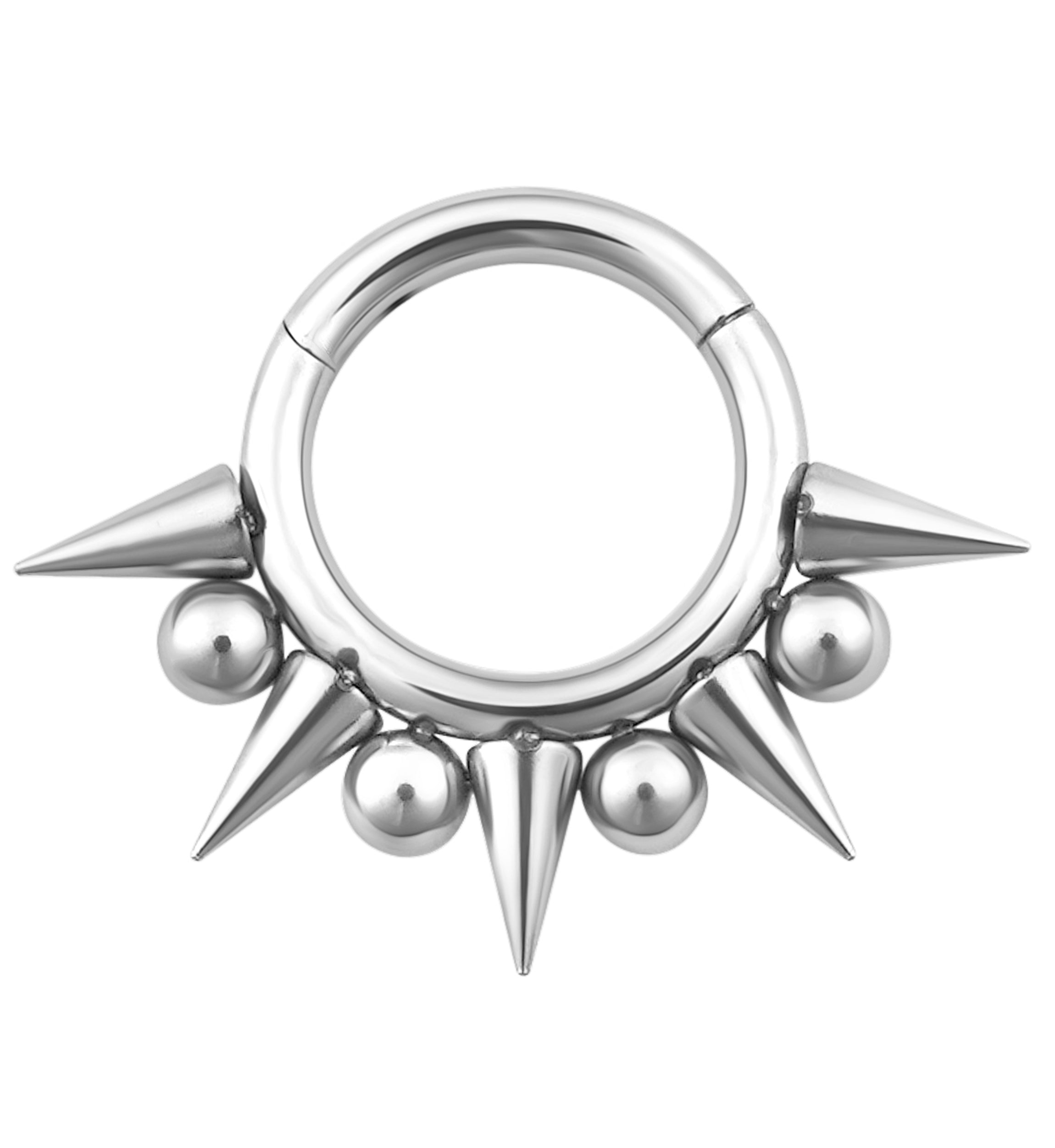 Spike And Ball Stainless Steel Hinged Segment Ring