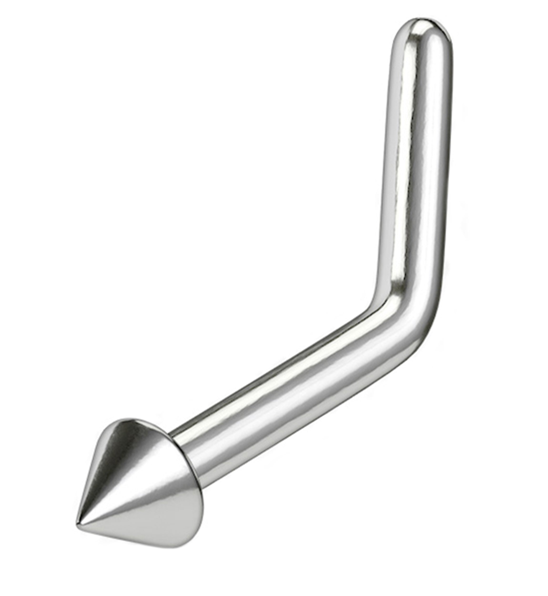 Spike Top L Bend Titanium Nose Ring